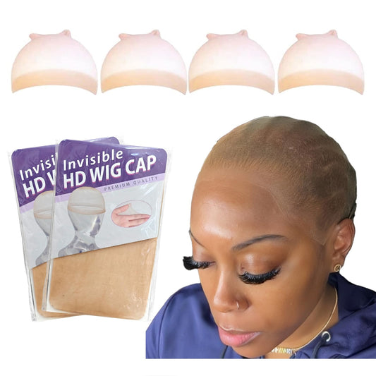 Ugrace Hair HD Wig Cap For Lace Front Wig HD Wig Caps For Women 4 PCS Transparent Wig Cap Stocking Wig Caps Invisible HD Wig Cap Wig Accessories Super Soft Breathable (4 PCS HD Wig Cap)