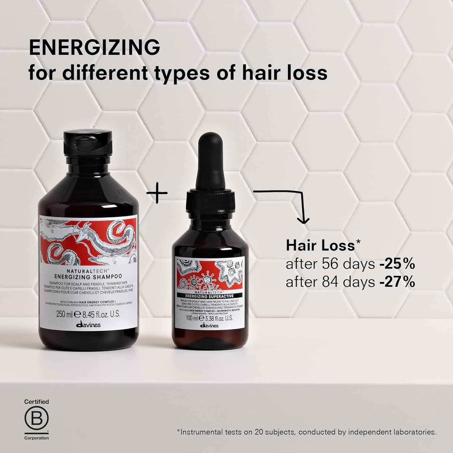 Davines Naturaltech ENERGIZING Shampoo Gentle Cleansing And Protection for Fragile Or Thinning Hair, Revitalize And Energize The Scalp 8.45 Fl. Oz.
