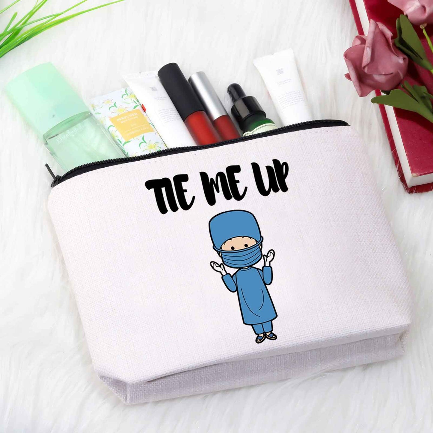 GJTIM Funny Surgical Tech Gift Tie Me Up Zipper Pouch Makeup Bag for Surgeon (Tie Me Up bag)