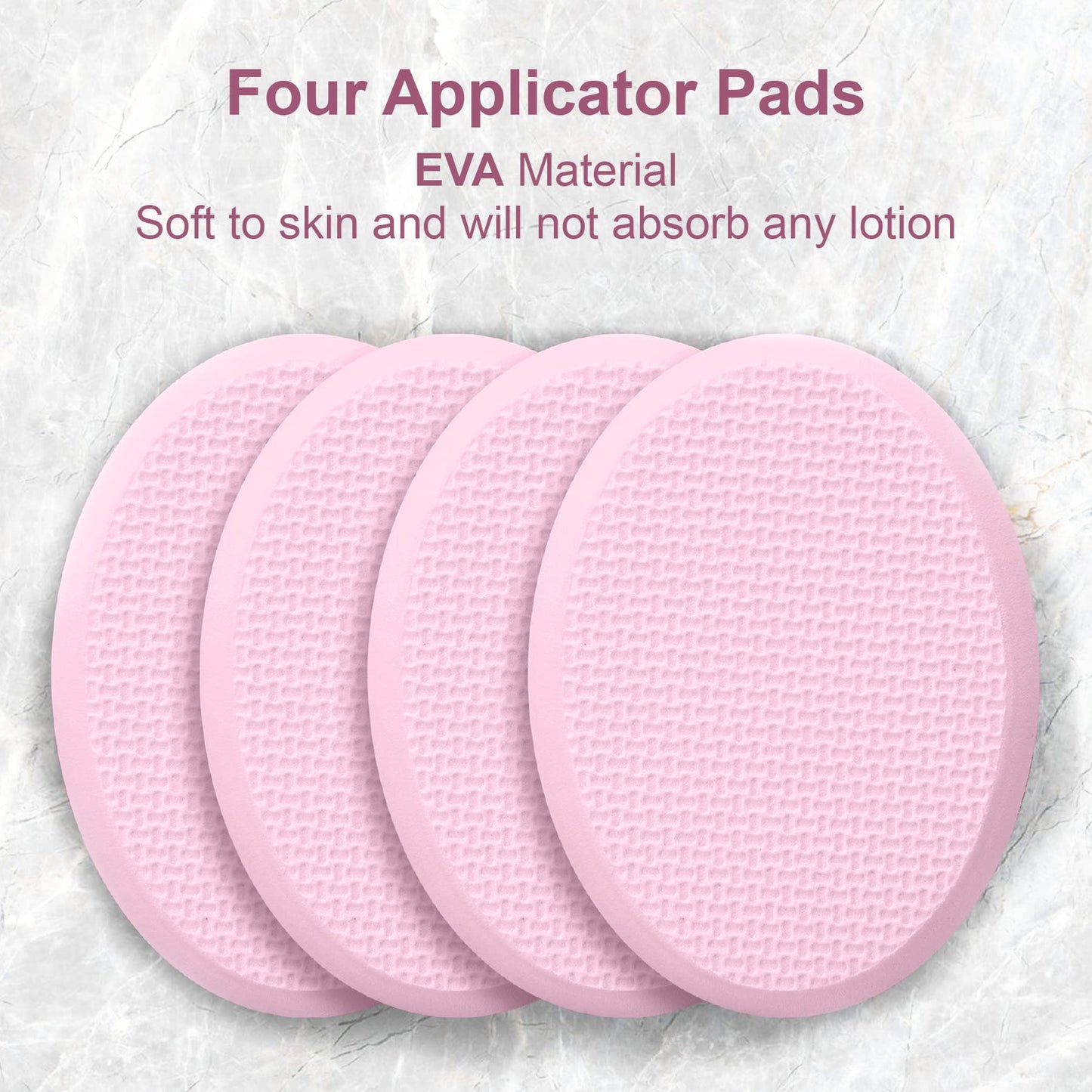 AmazerBath Lotion Applicator for Back, Feet, 4 Replaceable Pads with 1 Long Handled, Back Lotion Applicator for Elderly, Women, Apply Cream Medicine Skin Cream Moisturizer Sunscreen Tanner, Pink