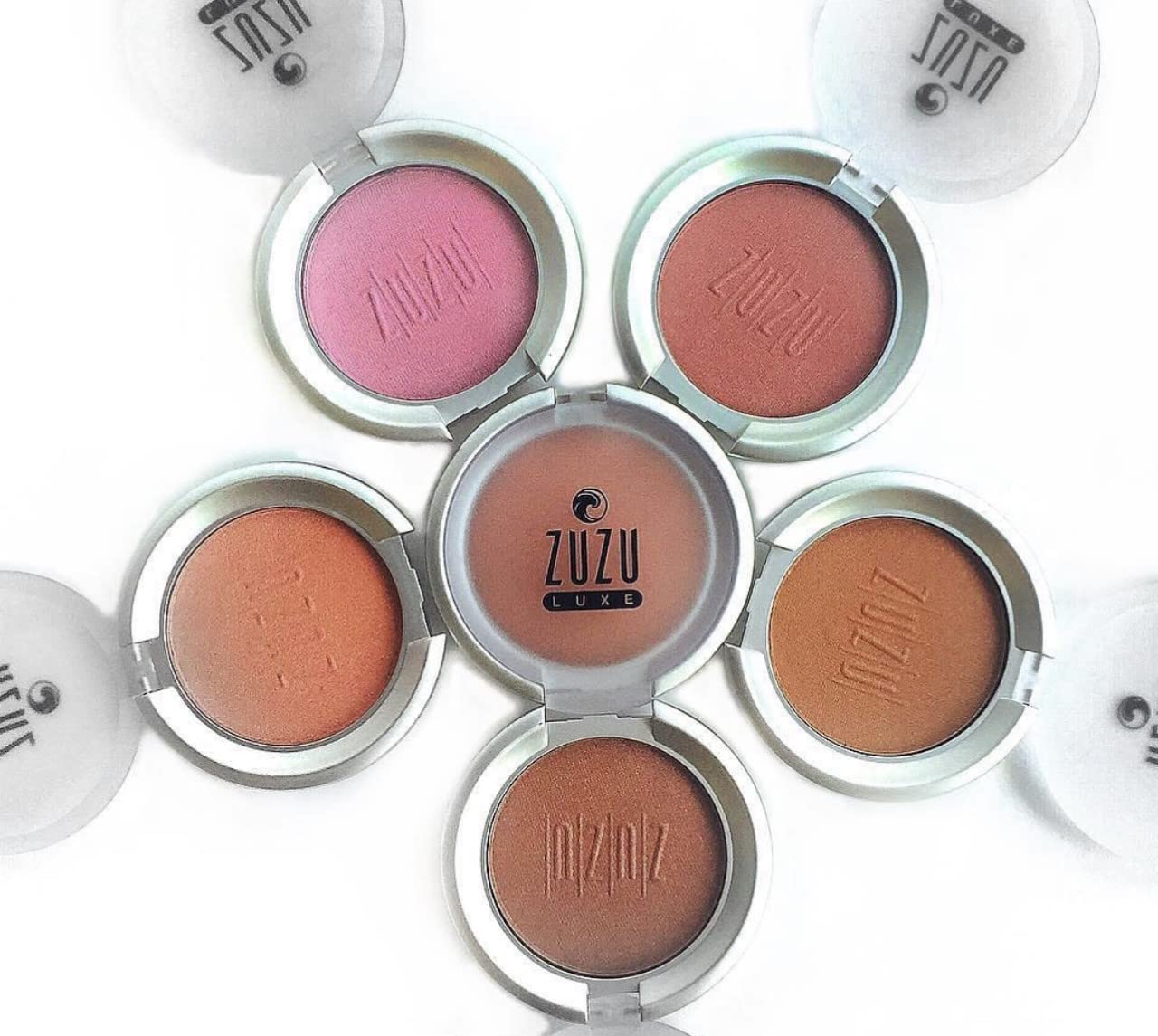 ZUZU LUXE Mineral Blush (Fascination - Lightly Toasted Cinnamon/Warm Shimmer), Natural, Paraben Free, Vegan, Gluten-free, Cruelty-free, Non GMO, 0.1 oz