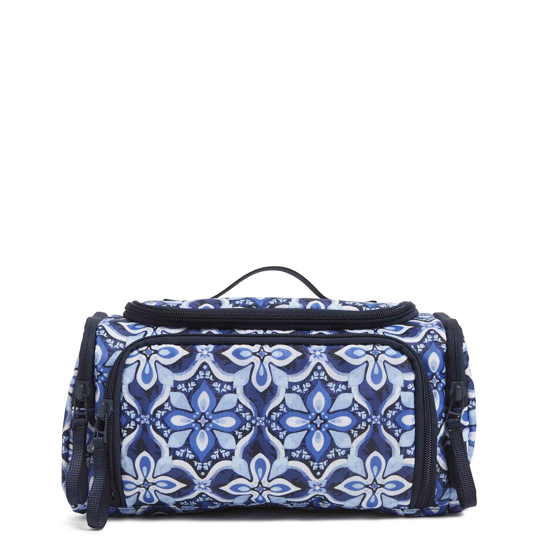 Vera Bradley Ripstop Large Travel Cosmetic Makeup Organizer Bag, Raindrop Medallion