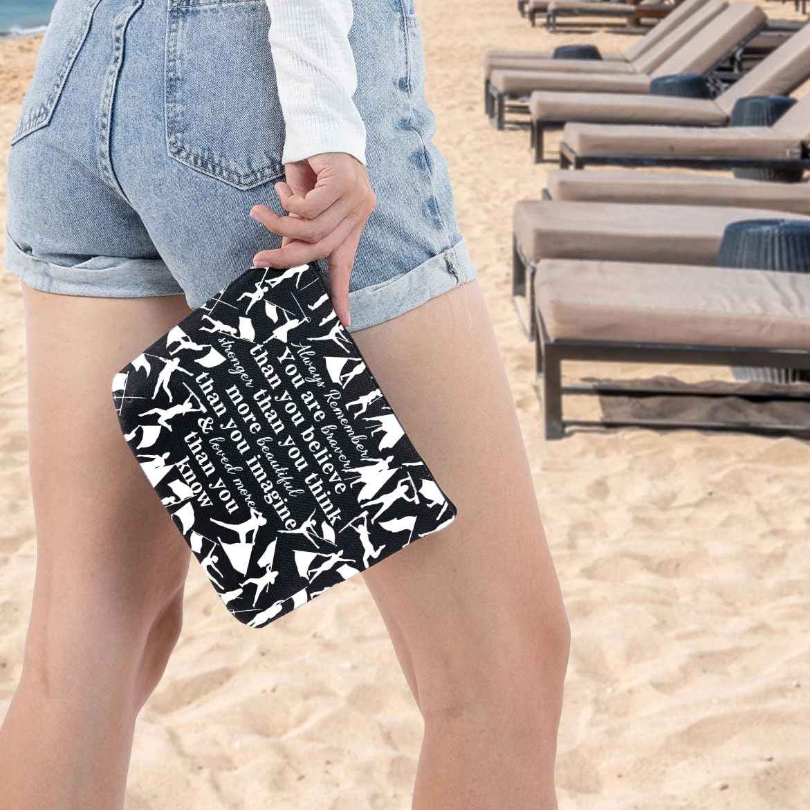 G2TUP Color Guard Gift Makeup Bag Flags Cosmetic Bag You're Braver Than You Believed Colorguard Gift