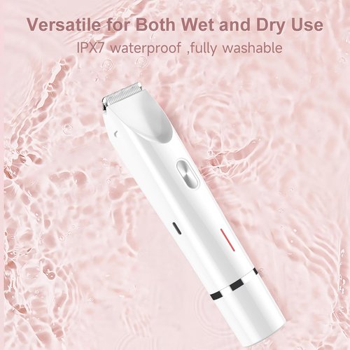 Bikini Trimmer for Women Electric Razors for Women, Double Head Dual Purpose, IPX7 Waterproof Hair Razor, Ceramic Blade Hair Trimmer Wet & Dry Use, Painless Electric Shaver for Facial and Body