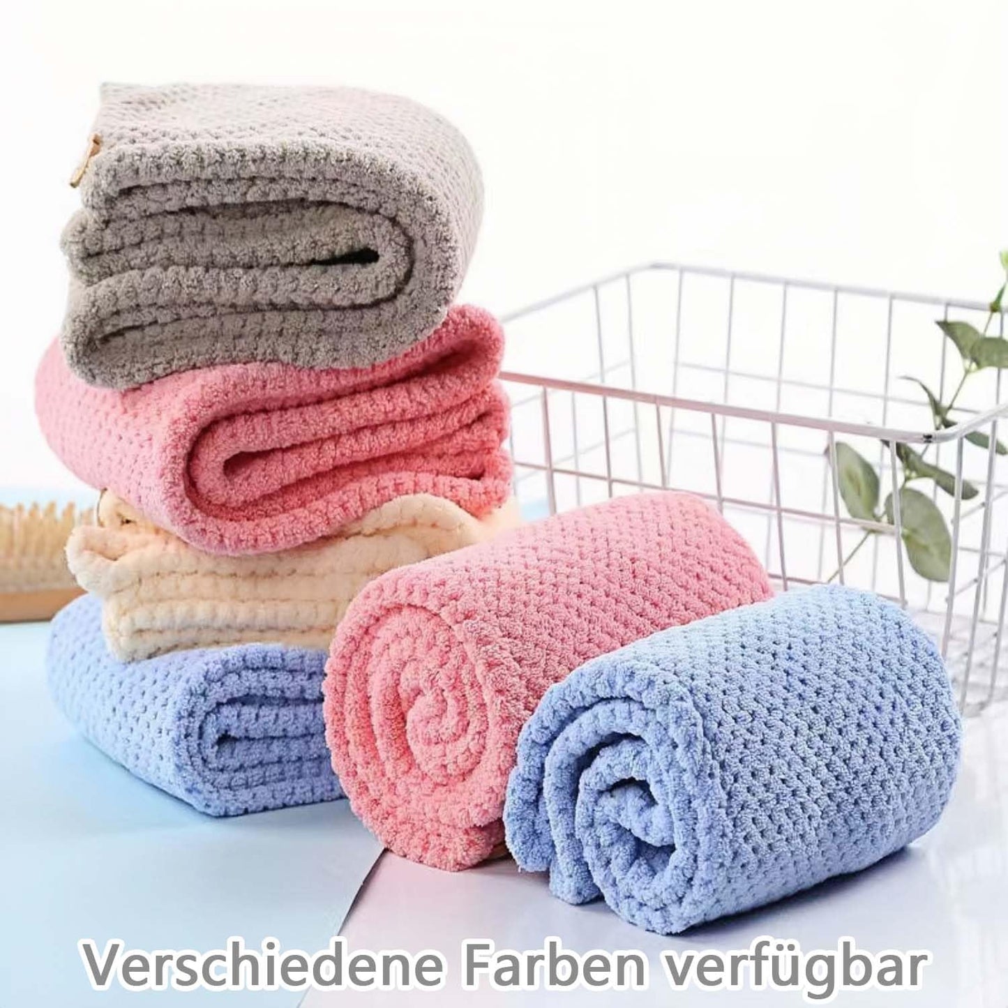 2 Pcs Microfiber Hair Towel,Hair Towel Wrap for Women,Plopping Towel Curly Hair,Head Towels Wrap for Women,Hair Wrap for Hair Drying,Hair Turbans for Wet Long Hair,Hair Turban,Shower Hair Wraps