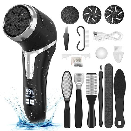 Electric Callus Remover for Feet with Vacuum, Professional Pedicure Tools Kit, Rechargeable Waterproof Foot File for Foot Care Deadskin Remover with 3Heads&2Speed,LCD Display