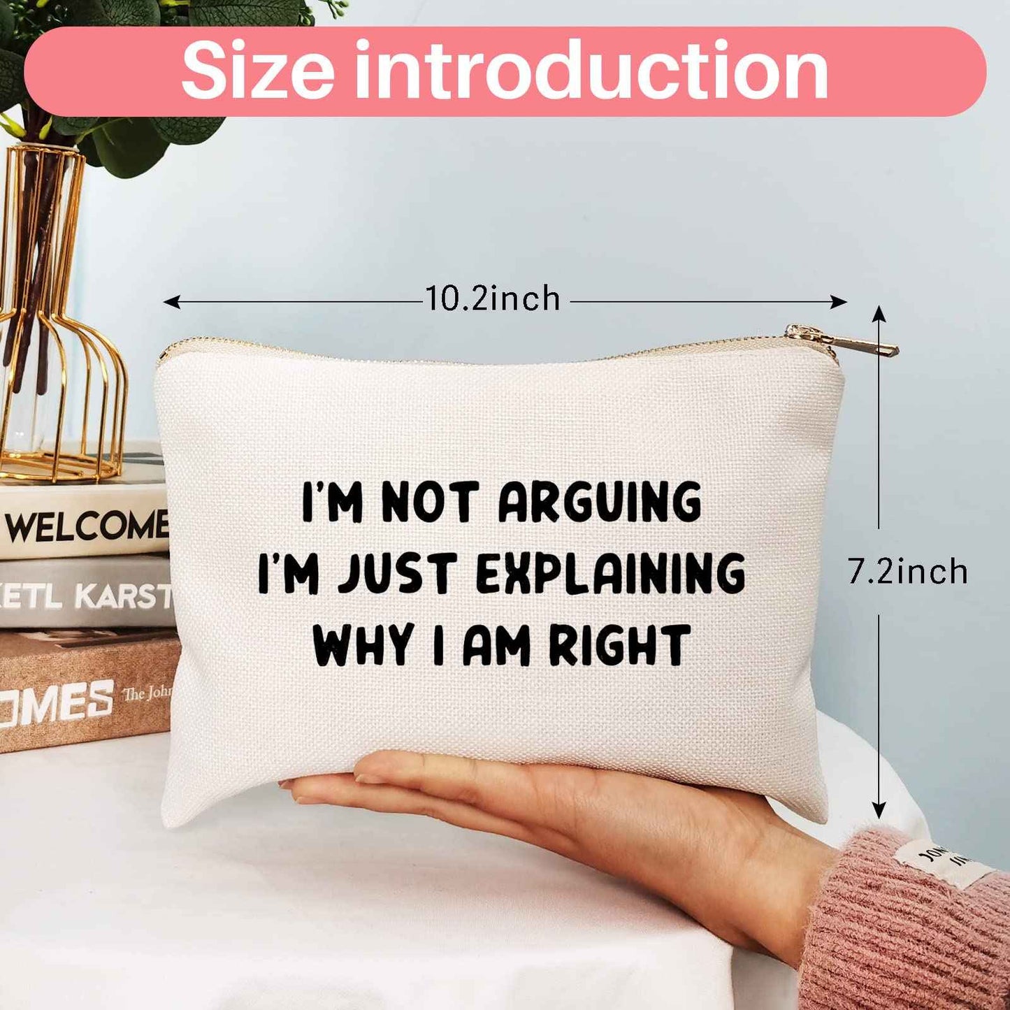 I'm Not Arguing I'm Just Explaining Why I Am Right, Makeup Bag, Funny Relationship Gift, Gift For Her, Family Presents, Cosmetic Bag, Birthday Gift, Birthday Inspirational Gift