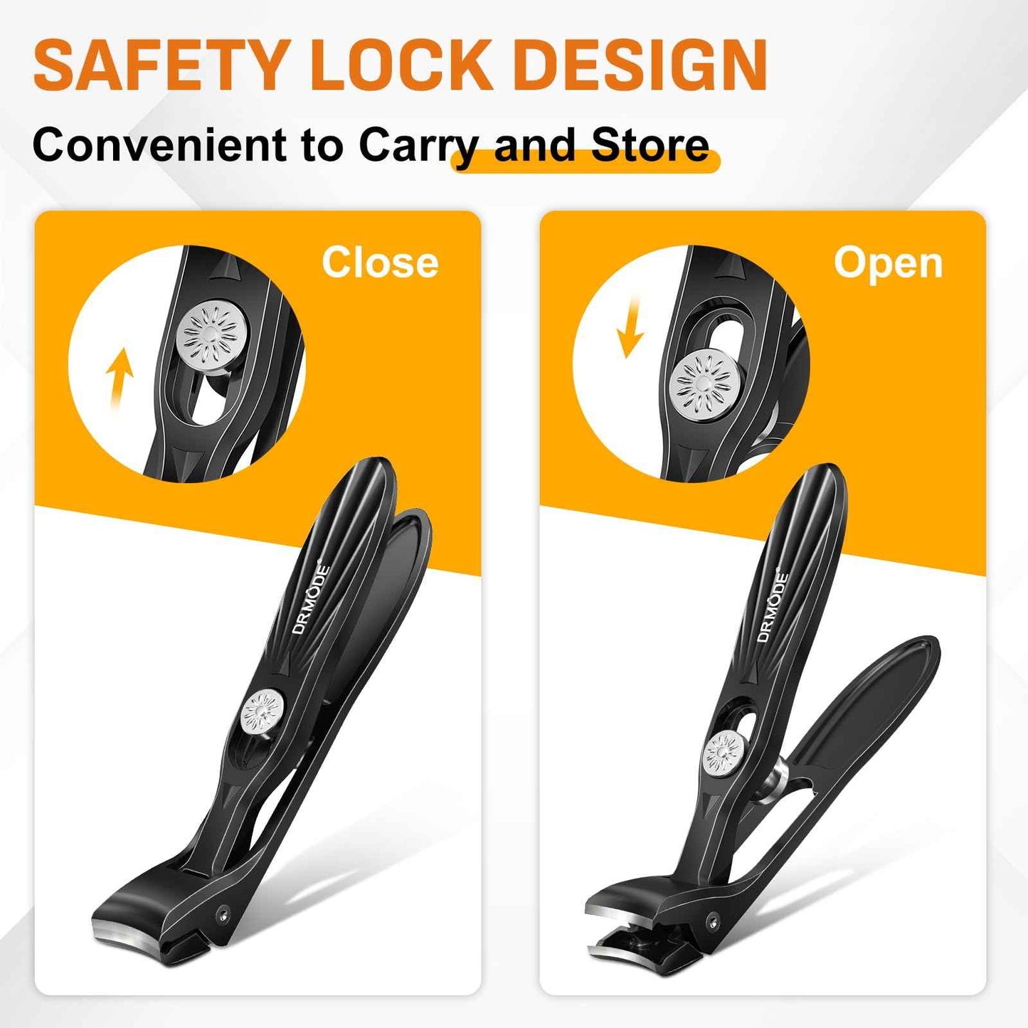 DRMODE Nail Clippers for Men Thick Nails, Angled Head Toe Nail Clippers for Thick Nails for Seniors, Slanted Nail Clippers for Thick Ingrown Nails with Wide Jaw, Heavy Duty Ingrown Toenail Clippers