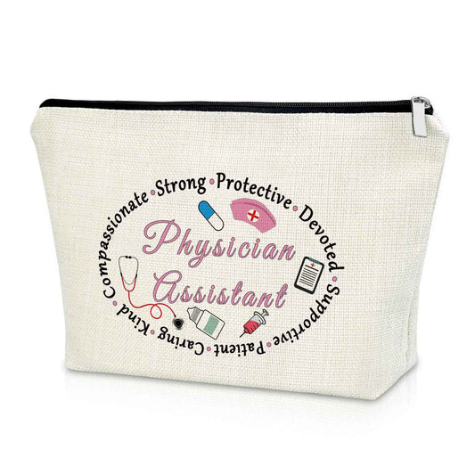 Sazuwu PA Graduation Makeup Bag Physician Assistant Gifts for Women Medical School Future Doctor Gifts Cosmetic Bag Appreciation Birthday Thank You Present