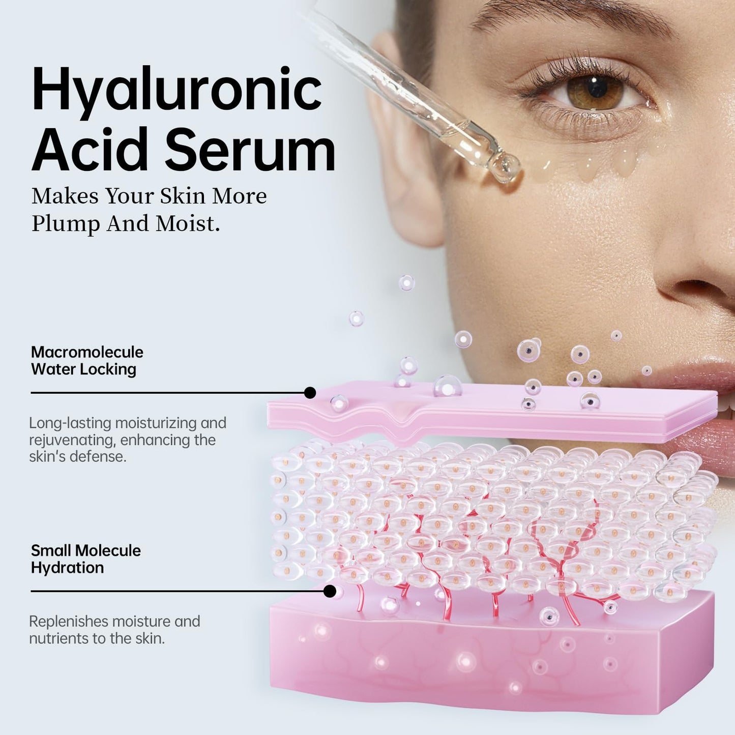 Hyaluronic Acid 2% + B5 Hydration Support Formula, Hyaluronic Acid Serum For Face - Large 30ml/1oz