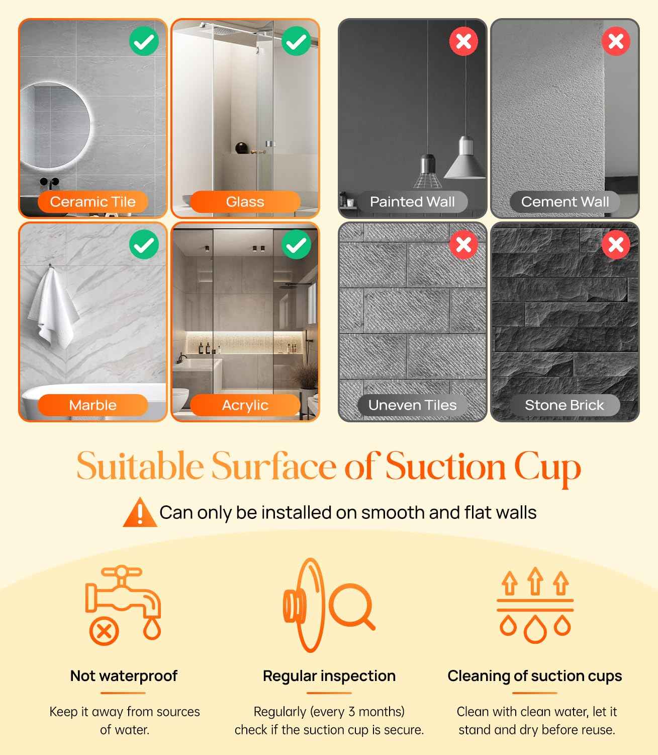 Gospire 7” Wall Mounted Makeup Mirror with Powerful Suction Cup, Double Sided 1X/10X Magnification, 3 Color Lights and Adjustable Brightness, 2000mAh Rechargeable Battery, Shaving for Men - White