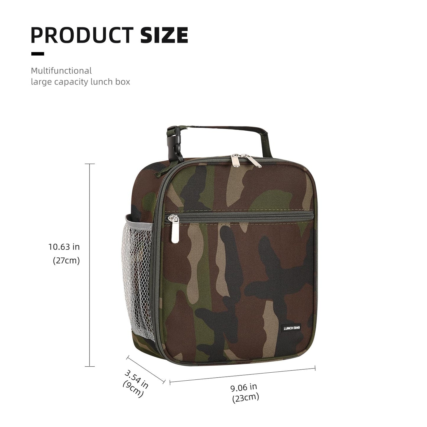 AYEANY Lunch box Lunch bag for men women Lunchbox Lunch bags Insulated Lunch bag Lunch box cooler (Green camo)