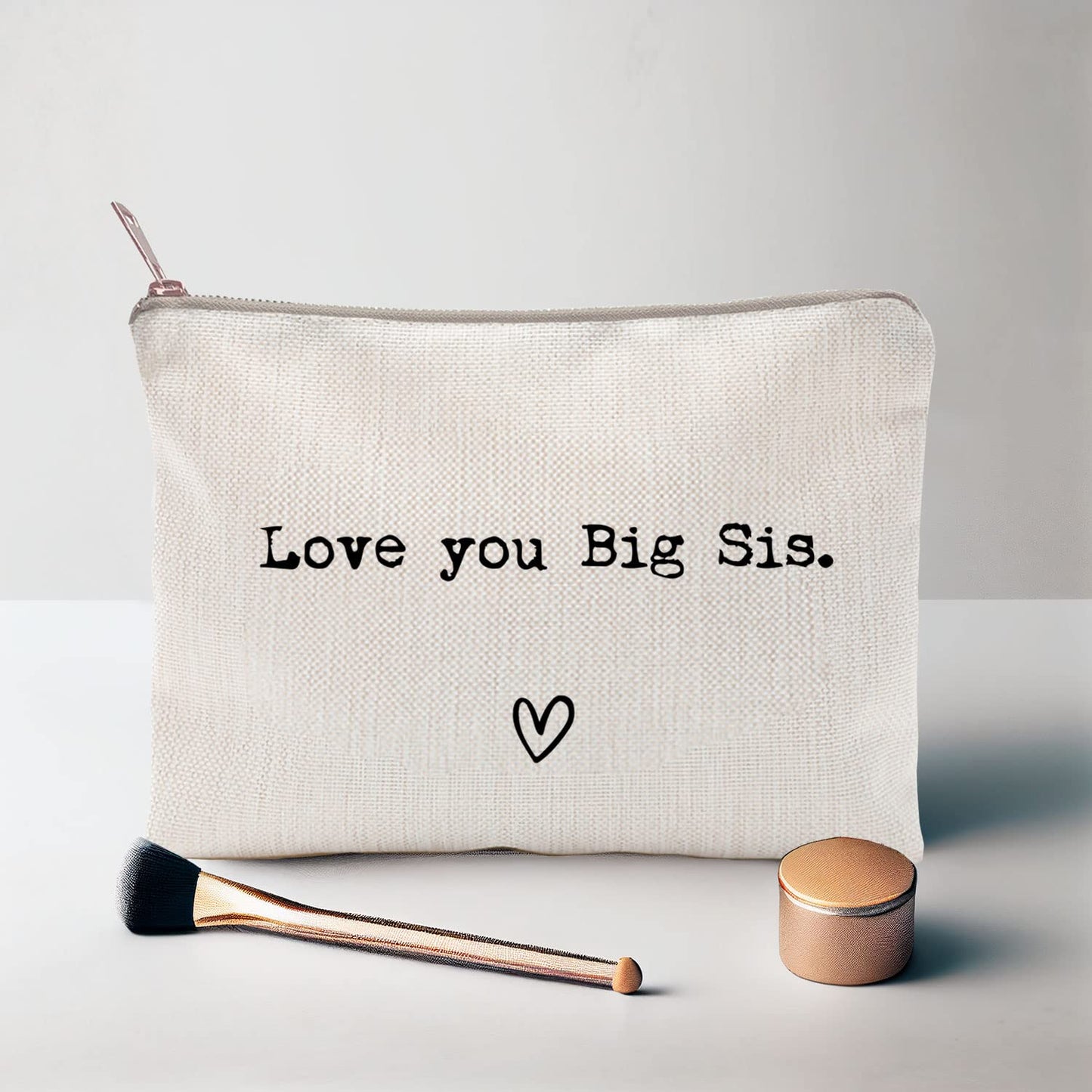 Love You Big Sister, Big Sister Gift, Missing You, Send Love, Makeup Case, Toiletry Bag, Gift for Friend, Makeup Bag for Family, Christmas Gifts