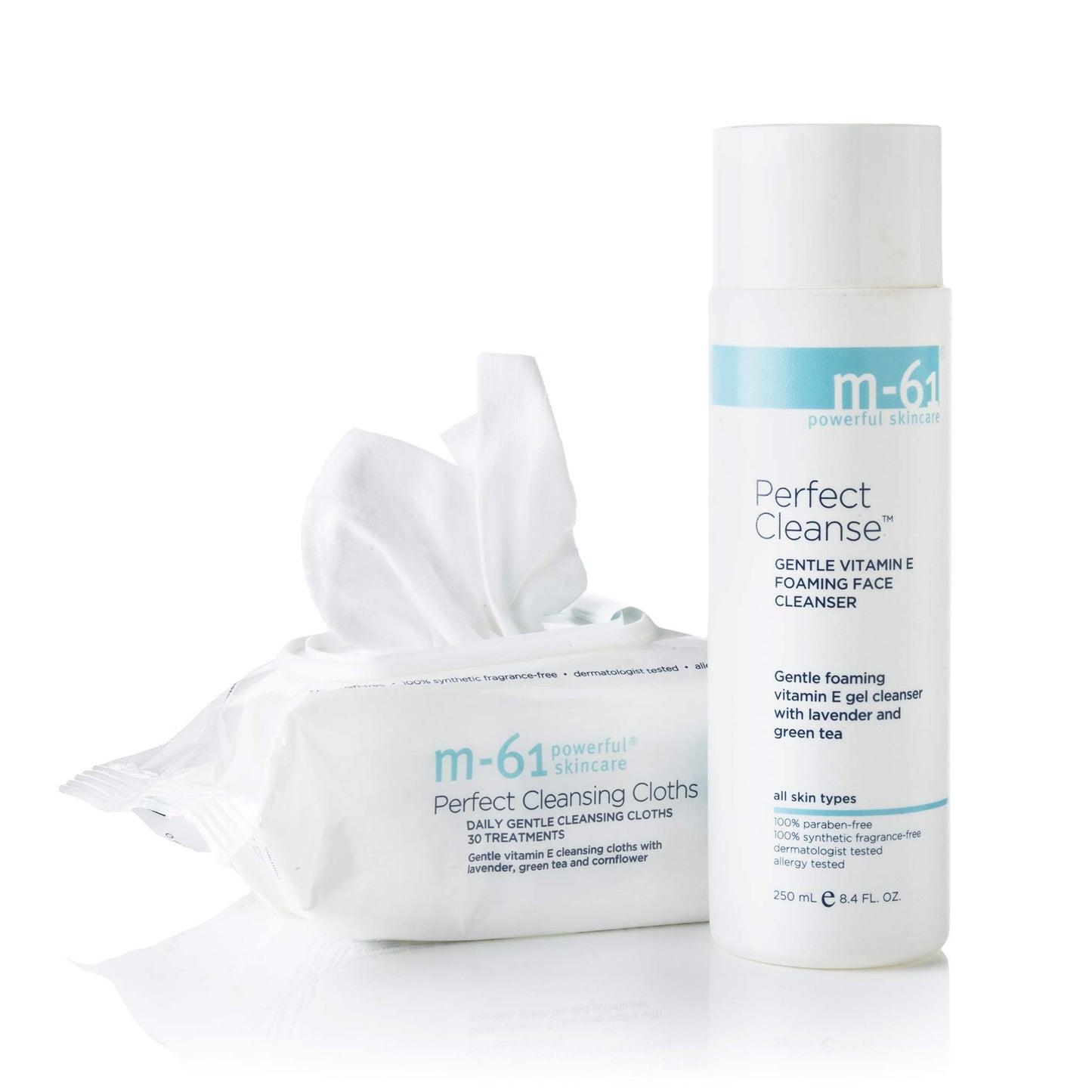 M-61 Perfect Cleansing Cloths- 30 Treatments- Gentle cleansing cloths with vitamin E, lavender & cornflower