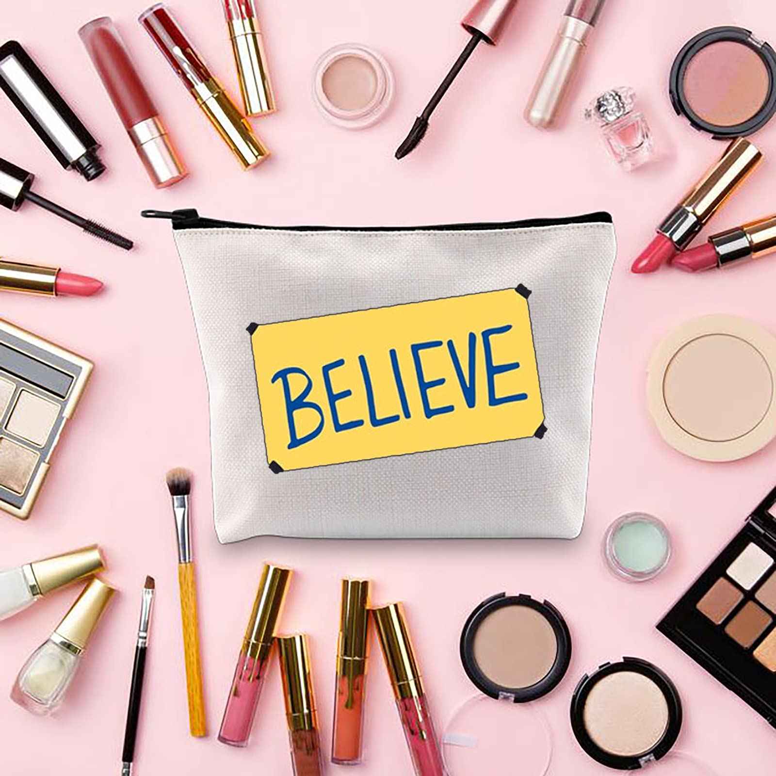 TOBGBE TV Show Gift Believe Makeup Bag Funny Believe Gift for Women TV Show Merchandise Soccer Football Lover Travel Case (Believe bag)