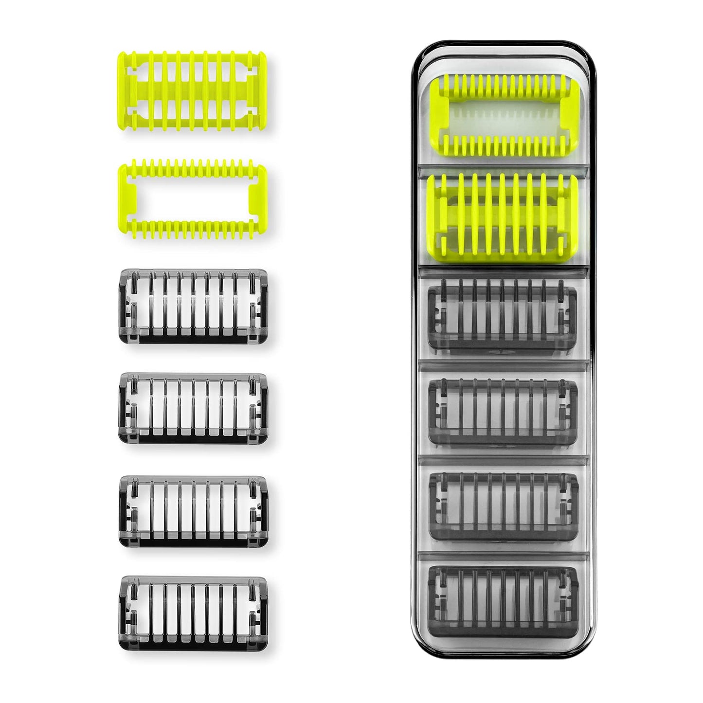 Guards Set with A Case, Attachments for Hybrid Electric Trimmer QP2724 QP2834, 1/2/3/5 mm Guards, Body Comb with Skin Protector (7 Pcs)