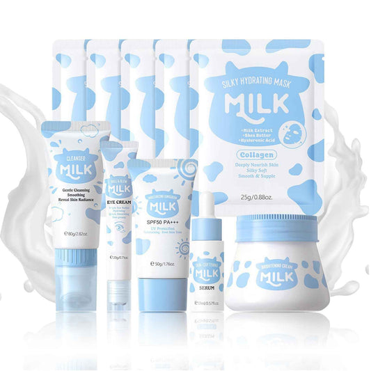 Milk Skincare Sets for Teen Girls,10IN1 Skin Care for Teens 10-12,Milk Skin Care Routine Kit for Women,Girls 10-12,Teen Skin Care Kit,Mother Day Gifts,Moisturizing & Gentle (One Size, Milk StyleB)