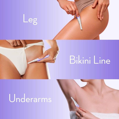 OLOV slim Facial Hair Removal for Women, Painless Eyebrow Trimmer with Pivoting Head, Electric Battery Operated Body Hair Remover with 2 Replaceable Blade for Face Neck Chin Bikini, Purple