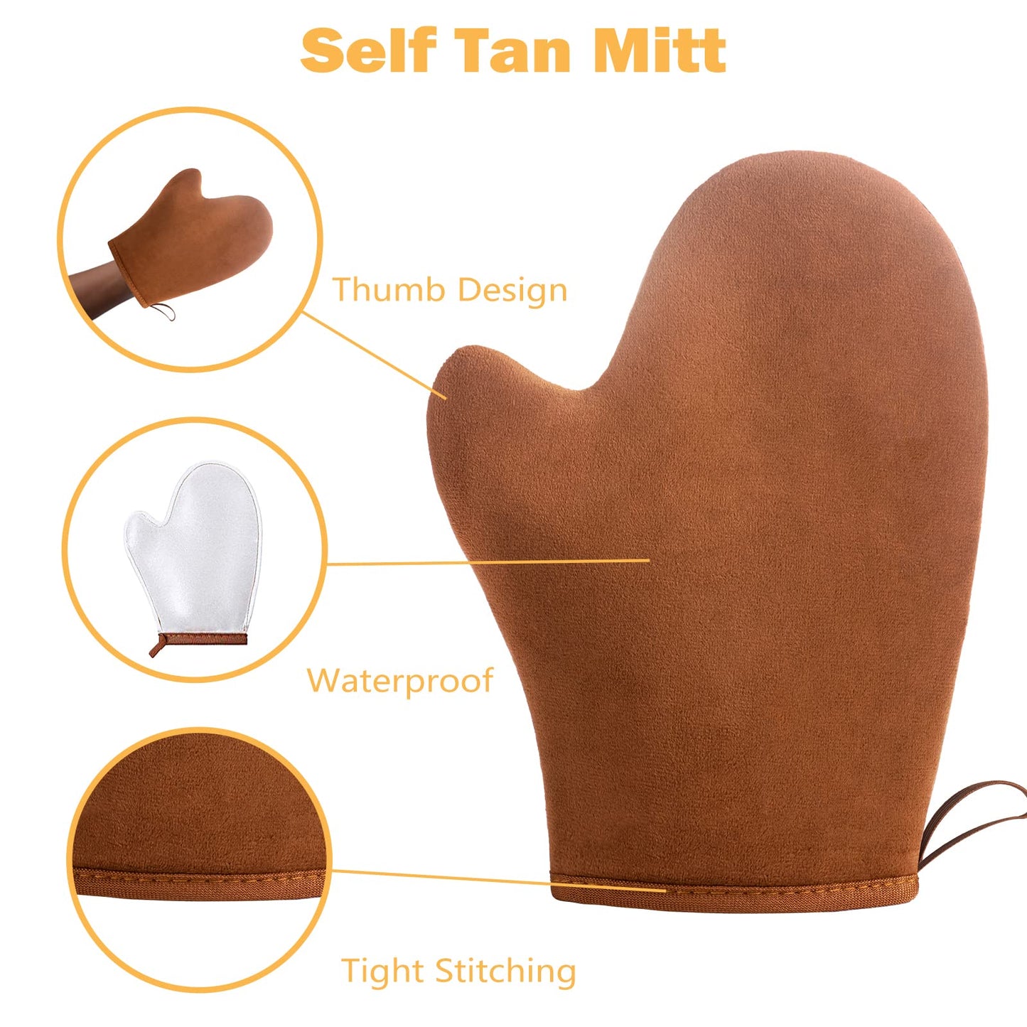 Self Tanning Mitt Applicator Kit 4 in 1- Tanning Mitts Self Tanner Mitt Applicator, Self Tanner Mit Self Tan Mitt Applicator, Self Tanning Glove for Self Tan Mit