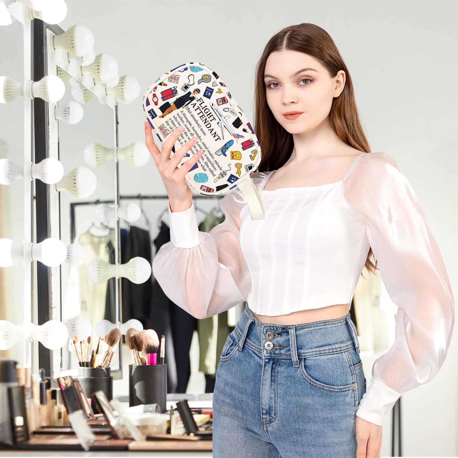 MEIKIUP Flight Attendant Gifts Air Stewardess Cosmetic Travel Bag Stewardess Aviation Makeup Pouch (Flight Attendant TMG)