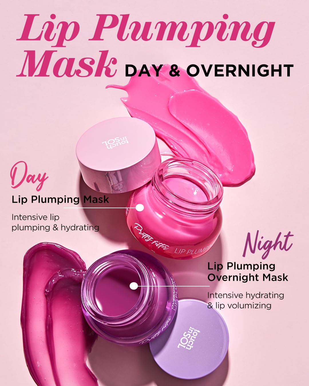 TOUCH IN SOL Pretty Filter Lip Plumping Mask - Lip Volumizing and Moisturizing with Shea Butter, Korean Skincare - Hydrating, Lip Repair, Lip Plumps, Raspberry Scent