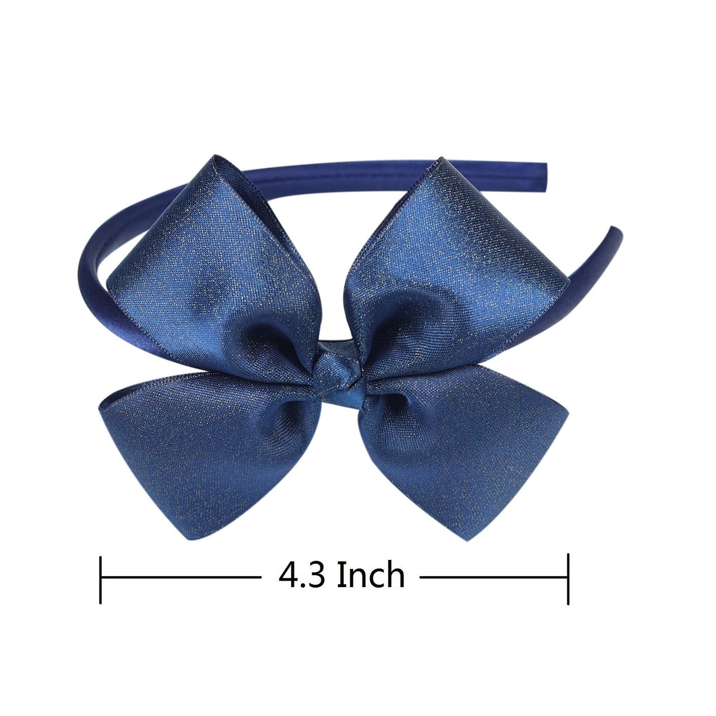 AMYDECOR Fashion Cute Bow Headband for Girls, Kids, and Toddlers (Navy Blue)