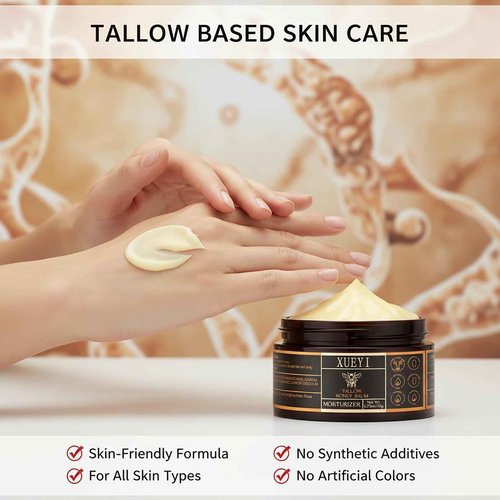 BRICKSWAN Tallow and Honey Balm - Beef Tallow for Skin, Moisturizer with Organic Grass-Fed Beef Tallow & Raw Wild Honey, Keep Skin Moist, All-Natural Moisturizer（2 Pack, 3.52Oz）