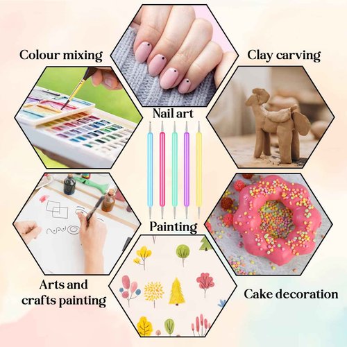 5Pcs Nail Stylus Dotting Tool Set Ball Embossing Stylus for Transfer Paper Different Size Pattern Tracing Stylu Dot Painting Tools, Nail Art Embossing Pen for Pattern Tracing Pen, Rock Painting