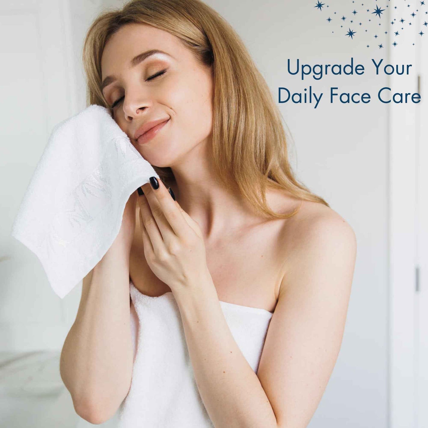 Marmaris Co. Set of 6 Luxury Wash Cloths for Your Face Viscose Bamboo & Turkish Cotton, White Wascloths