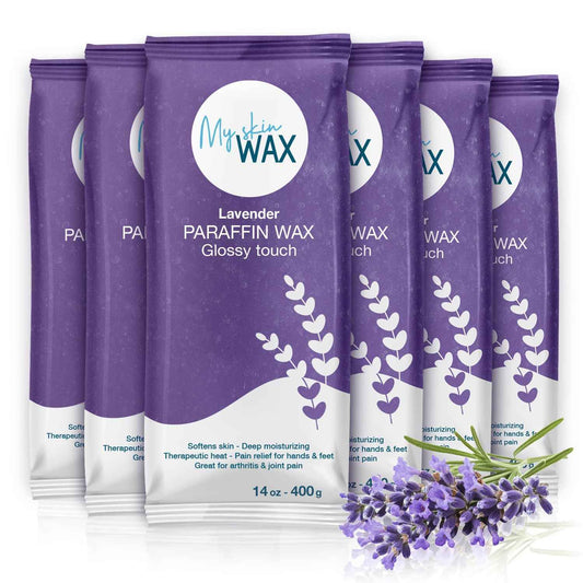 Paraffin Wax Refills Maxi Pack for Hands and Feet Bath – 6 Large 14oz Blocks (5.25 lb), Lavender Scent, Moisturizing Slightly Oily Wax for Arthritis Relief, Pedicure, Home and Spa Therapy