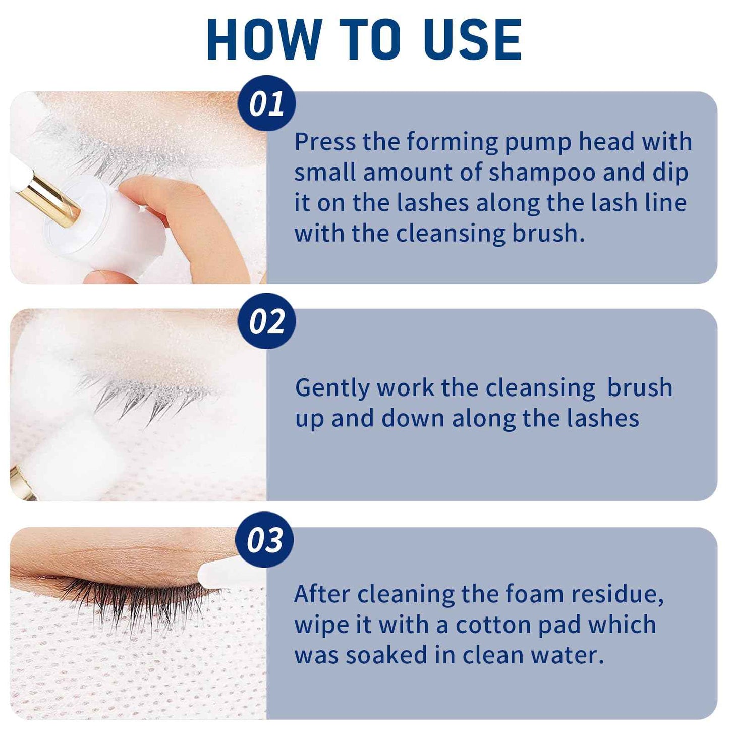 Lash Shampoo Bulk, Eyelash Cleanser for Extensions 1 Liters, Safe Makeup Remover, Non-irritating or Burning Formula Eyelid Foaming Cleanser for Professional Salon and Home Use (Ocean-1L)