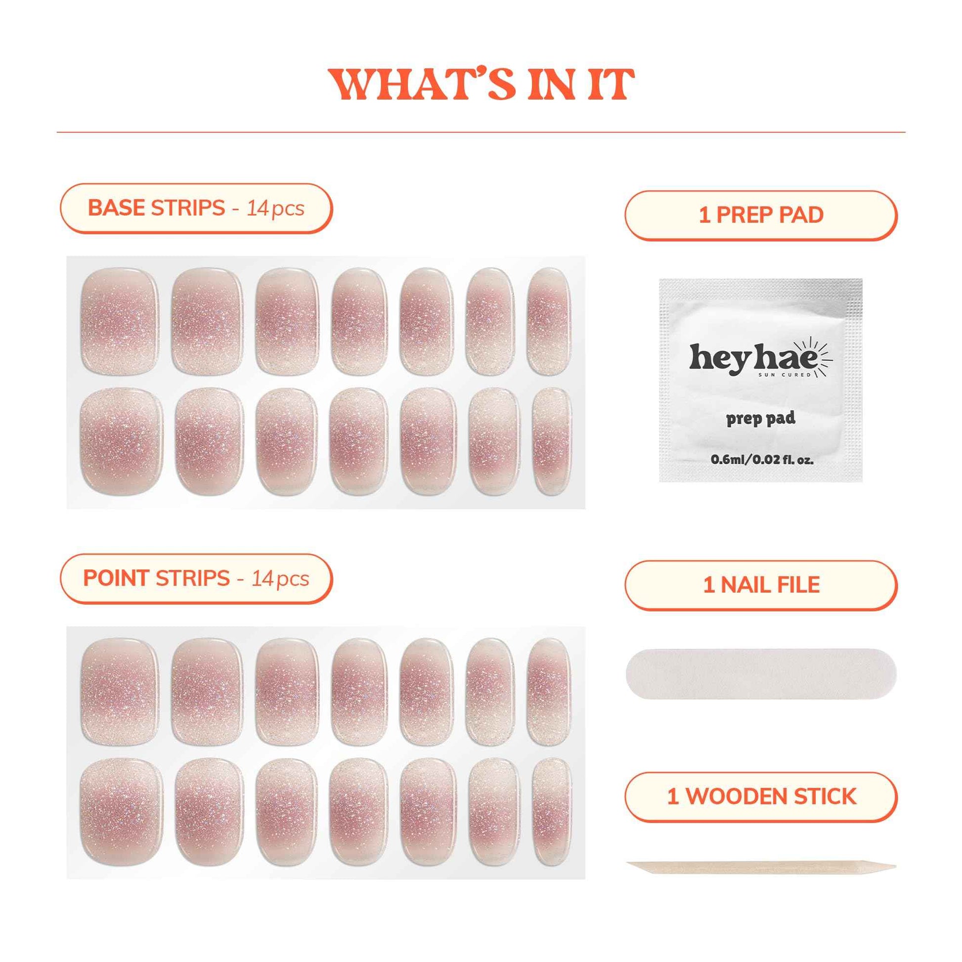 Heyhae Essentials Bundle - Semi Cured Gel Nail Strips (Hey, Picnic Date?) + Got To Go Remover [2 Pack]