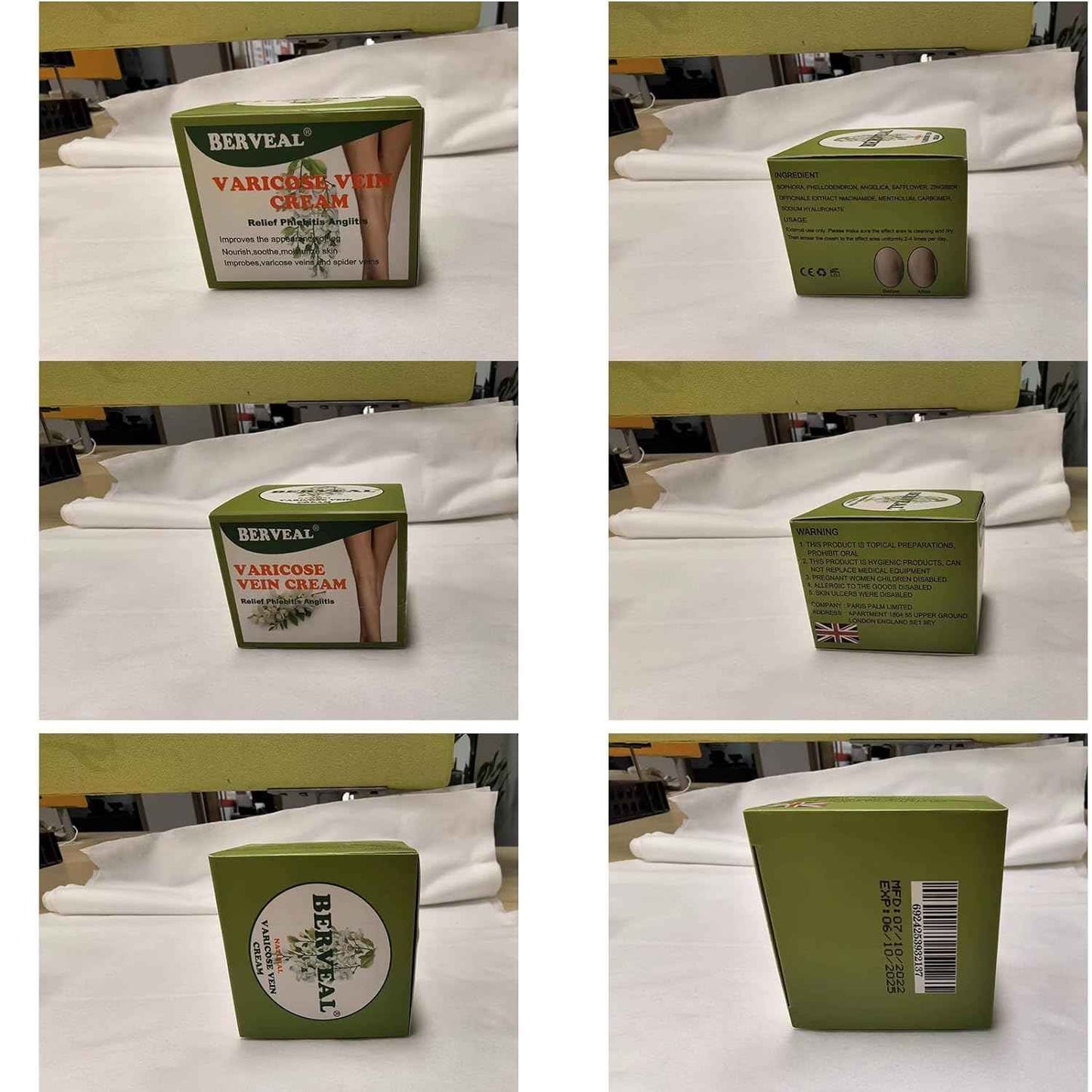 BERVEAL 3 Pack Varicose Veins & Spider Veins Repair Cream, Improve Blood Circulation, Leg Treatment Cream (1.76 OZ) (3)