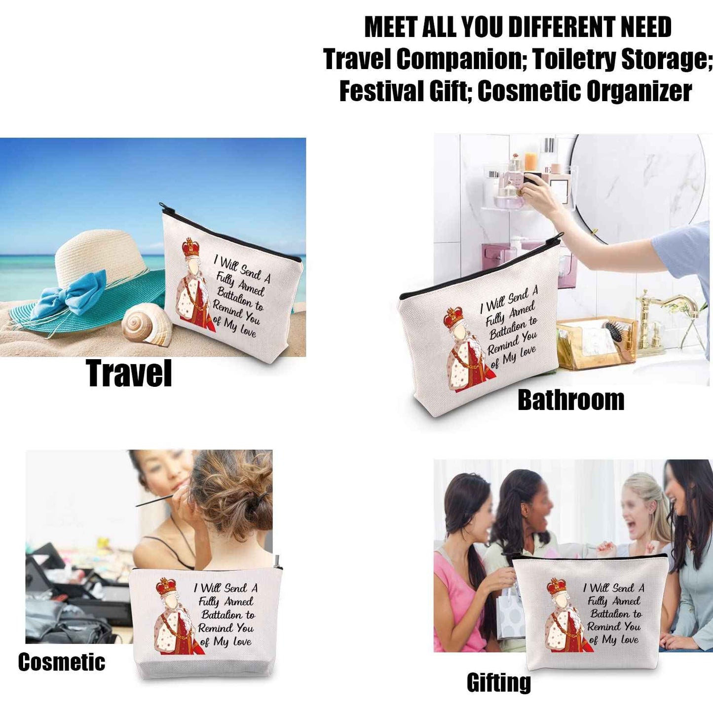 JYTAPP H Musical Makeup Bag H Musical Gift H Musical Fans Gift I Will Send A Fully Armed Battalion to Remind You of My Love Cosmetic Bag