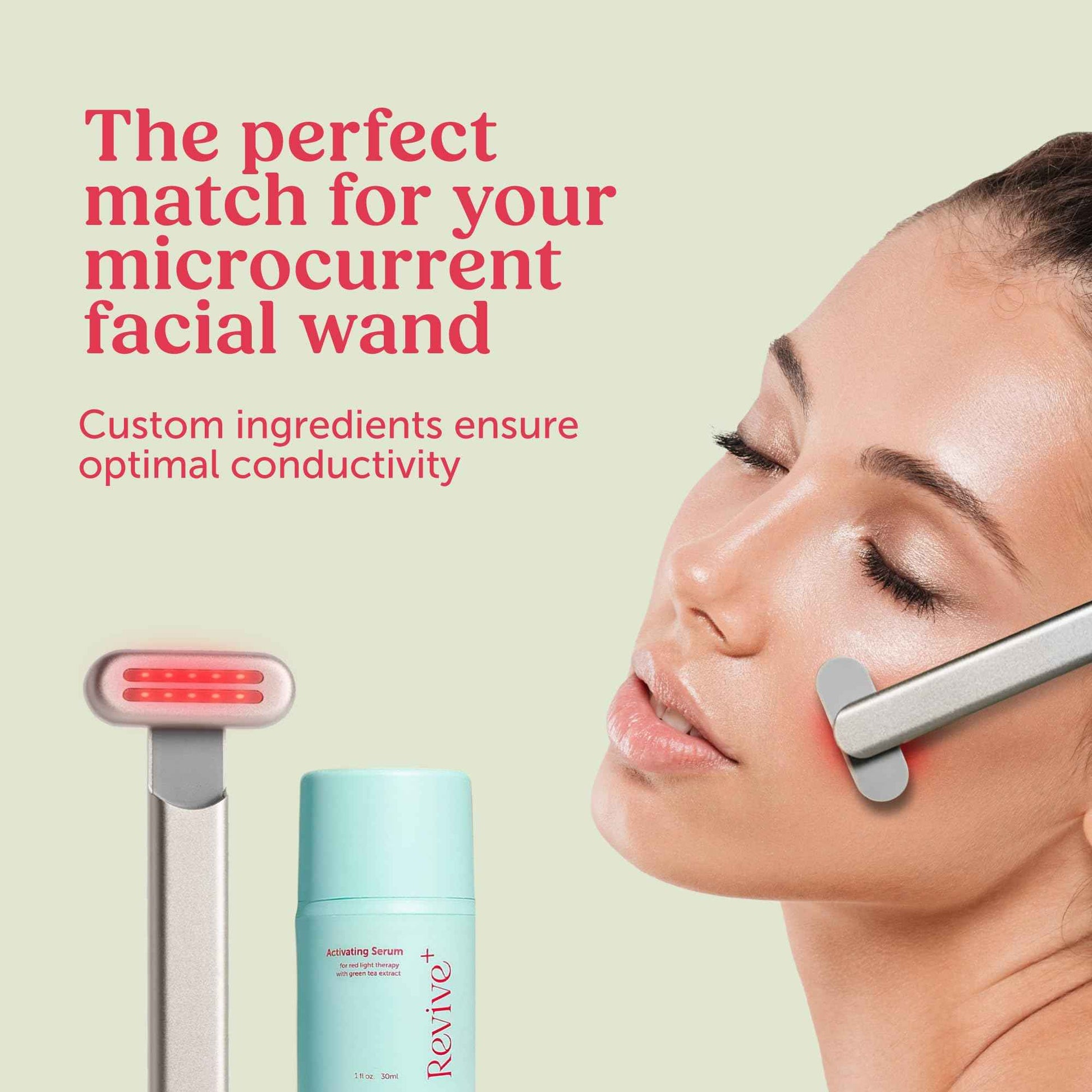 Red Light Therapy Activation Serum - Amplify Effects & Reduce Wrinkles with Hydrating Serum for Face - Green Tea Serum - Hydrating Face Serum Skin Care Routine - Hyaluronic Acid Serum for Face - 1oz