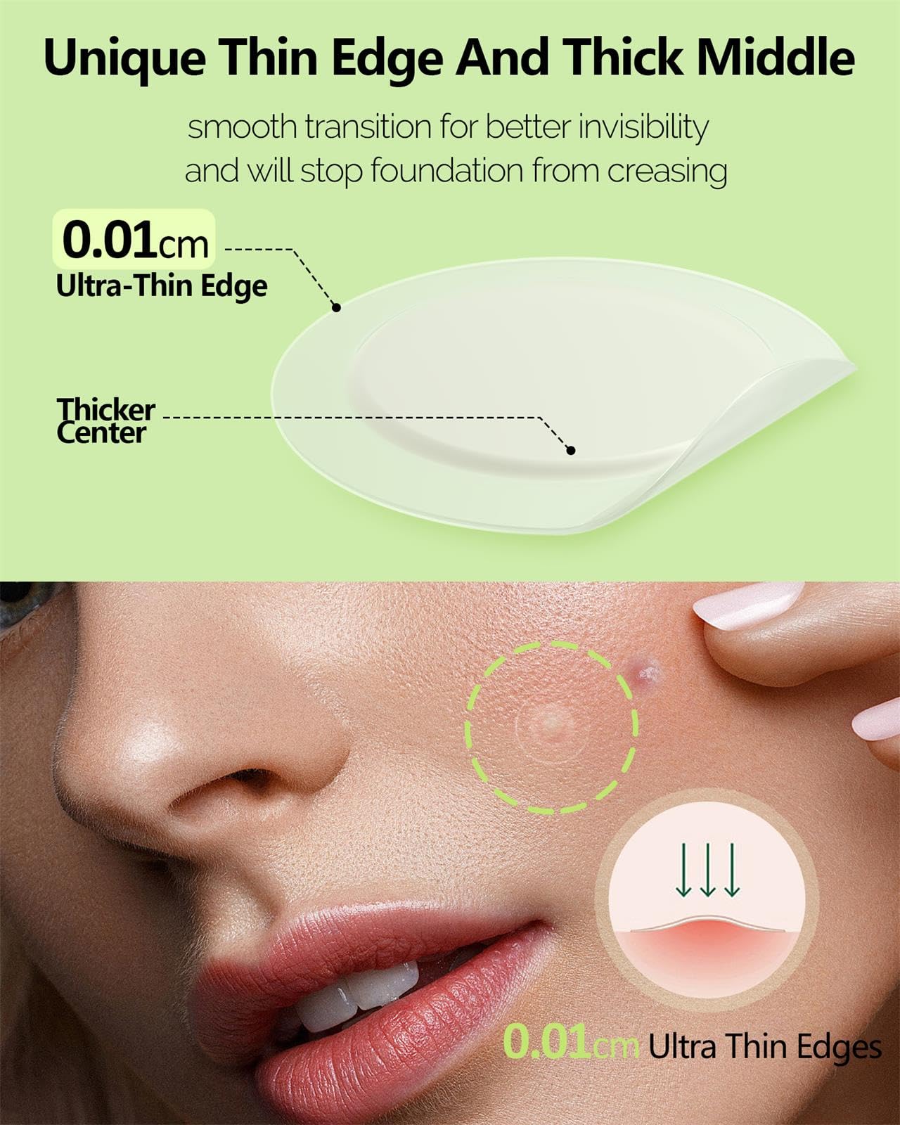 Beviliu Pimple Patches for Face 132 Counts, 2 Sizes Thinner Edge Hydrocolloid Acne Patches for Face, Invisible Zit Patches for Face, Facial Skin Care Products Beauty