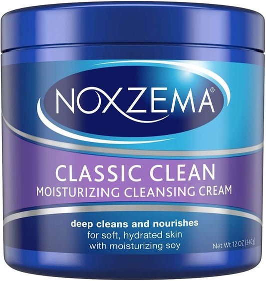 Noxzema Classic Clean Moisturizing Cleansing Cream with Real Eucalyptus Extract 12 oz (Pack of 5)