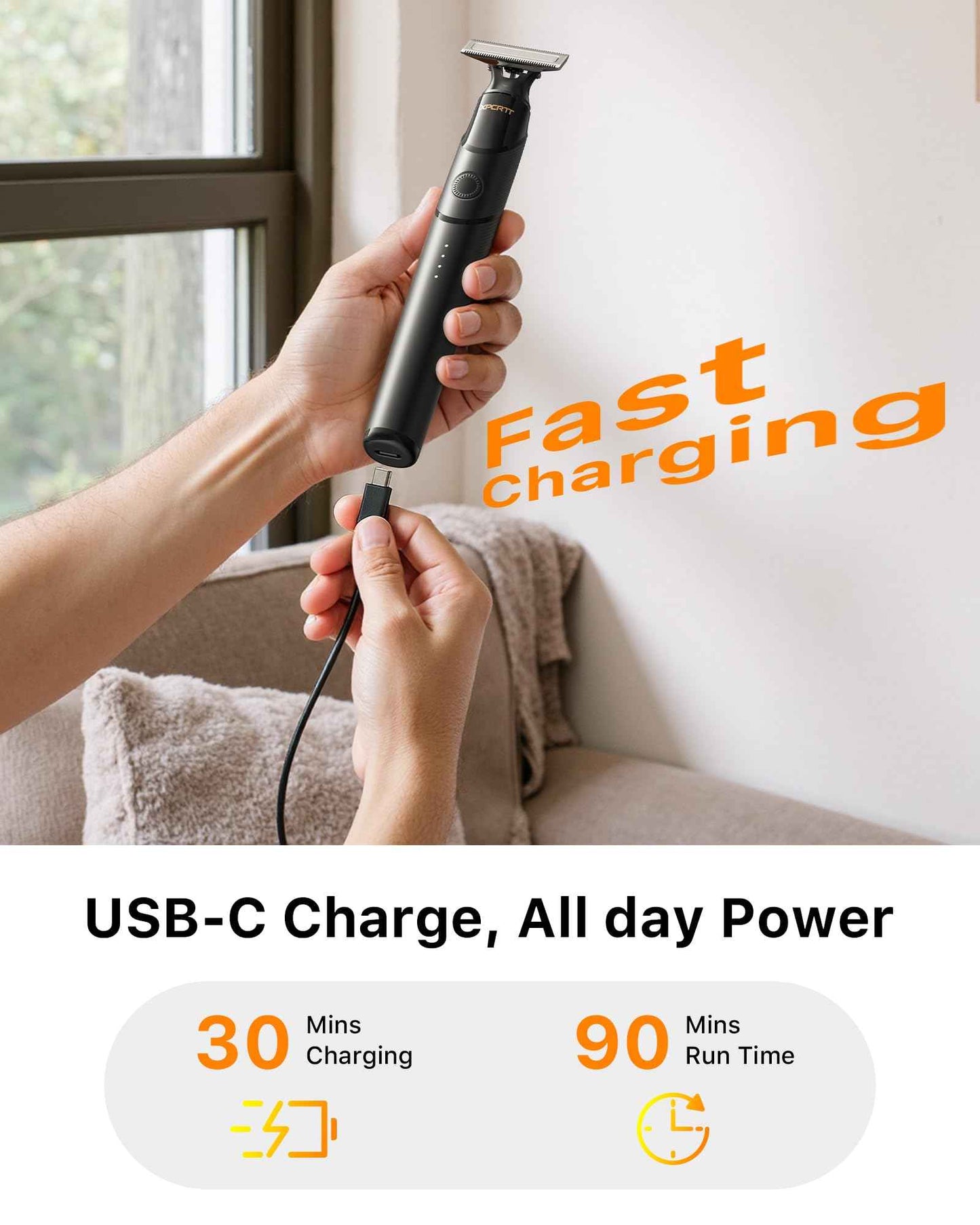 Trimcoo [2025 Upgraded Beard & Body Hair Trimmer for Men [All-in-One] USB-C Fast Charging, Groin & Ball Hair Painless Electric Shaver, Travel Razors, Waterproof Wet/Dry Groomer, Black(Lite)