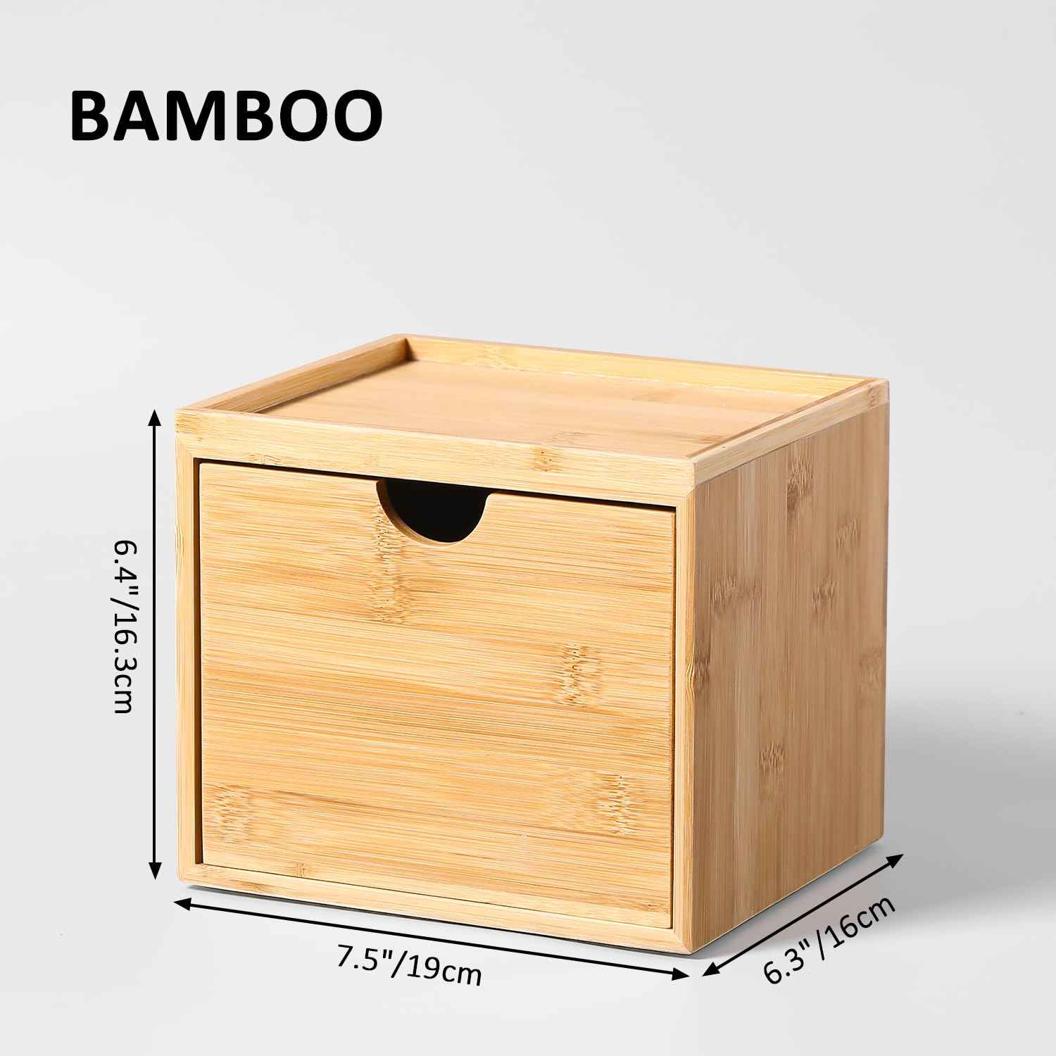 ZOBONETI Bamboo Disposable Face Towel Holder Compatible with Clean Skin Club Towel XL, Wooden Clean Towels Xl Container with Drawer, Facial Towels Storage Box for Bathroom Countertop