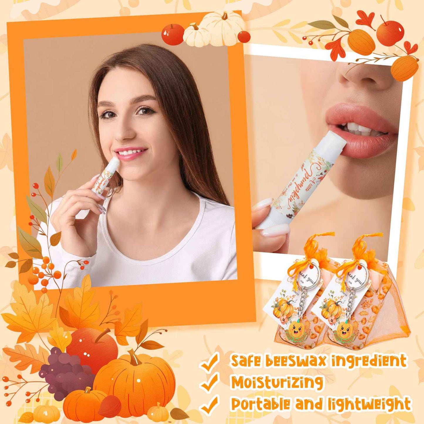 Swiffen 30 Sets Fall Pumpkin Baby Shower Favors Lip Balms Bulk Little Pumpkin Is on the Way Games Prizes Party Gifts for Guests Gender Reveal Favors Baby Shower Birthday Party Supplies(Orange)