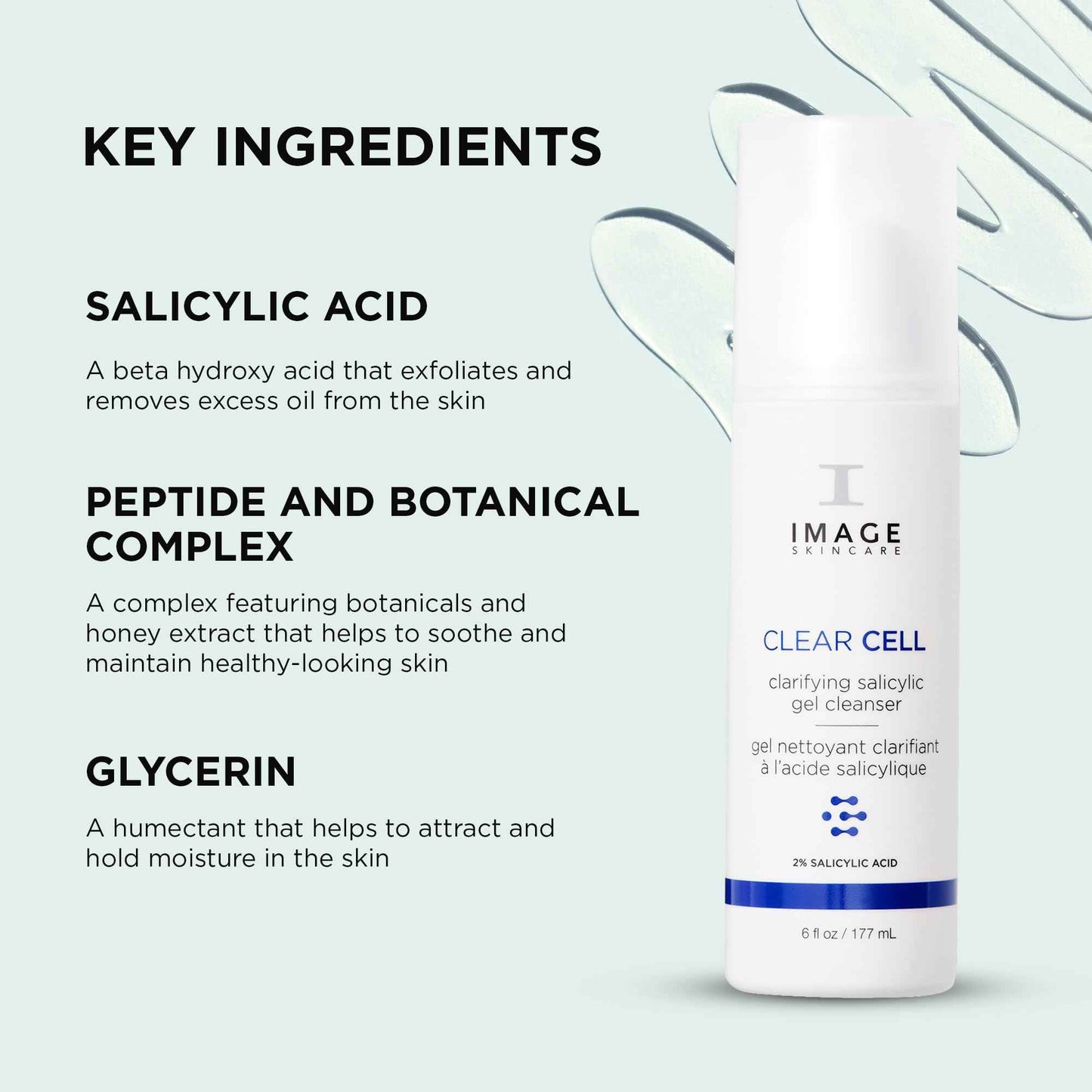 IMAGE Skincare, CLEAR CELL Salicylic Gel Cleanser, Gentle Foaming Face Wash Removes Excess Oil and Shine for Oily Prone Skin, 6 fl oz
