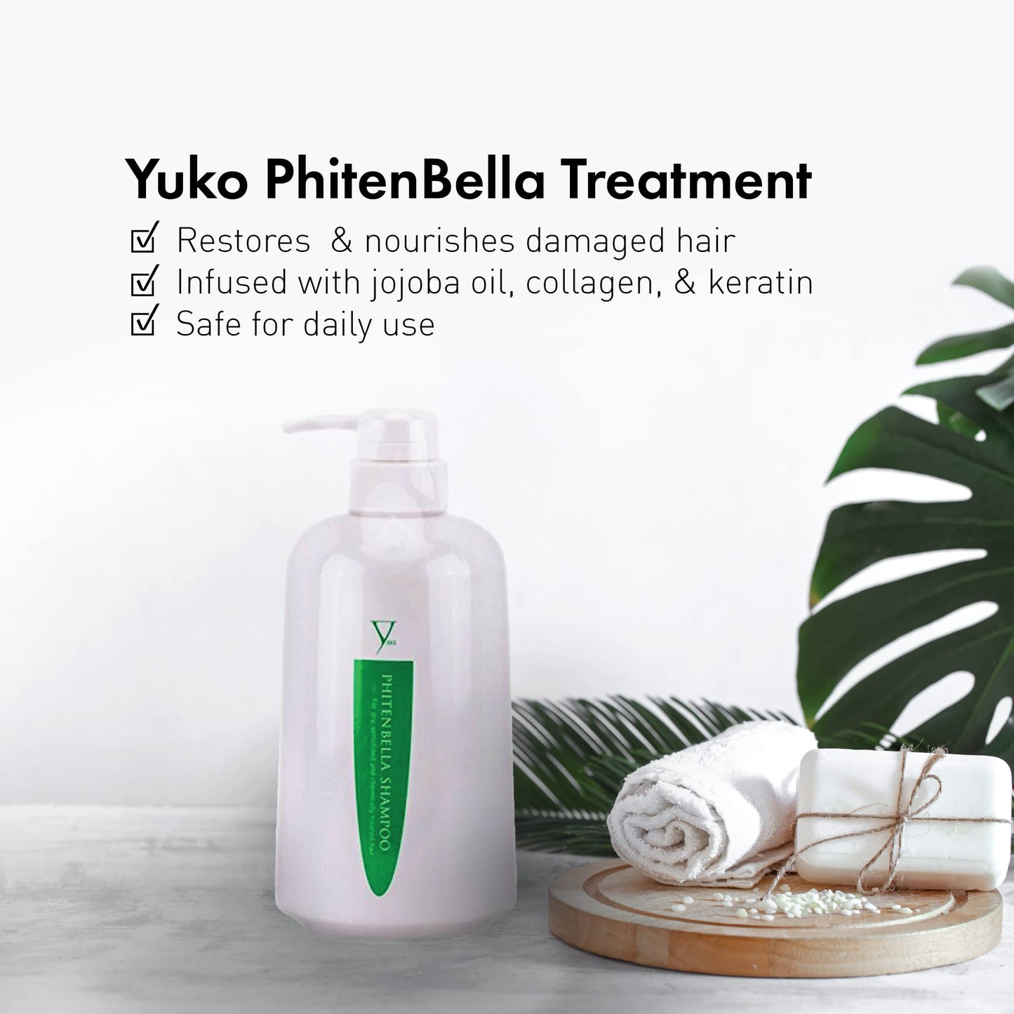 (Yuko PhitenBella Management for Damaged Hair - Hair Care Product w/ Jojoba Oil & Keratin, 24.7 Ounces)