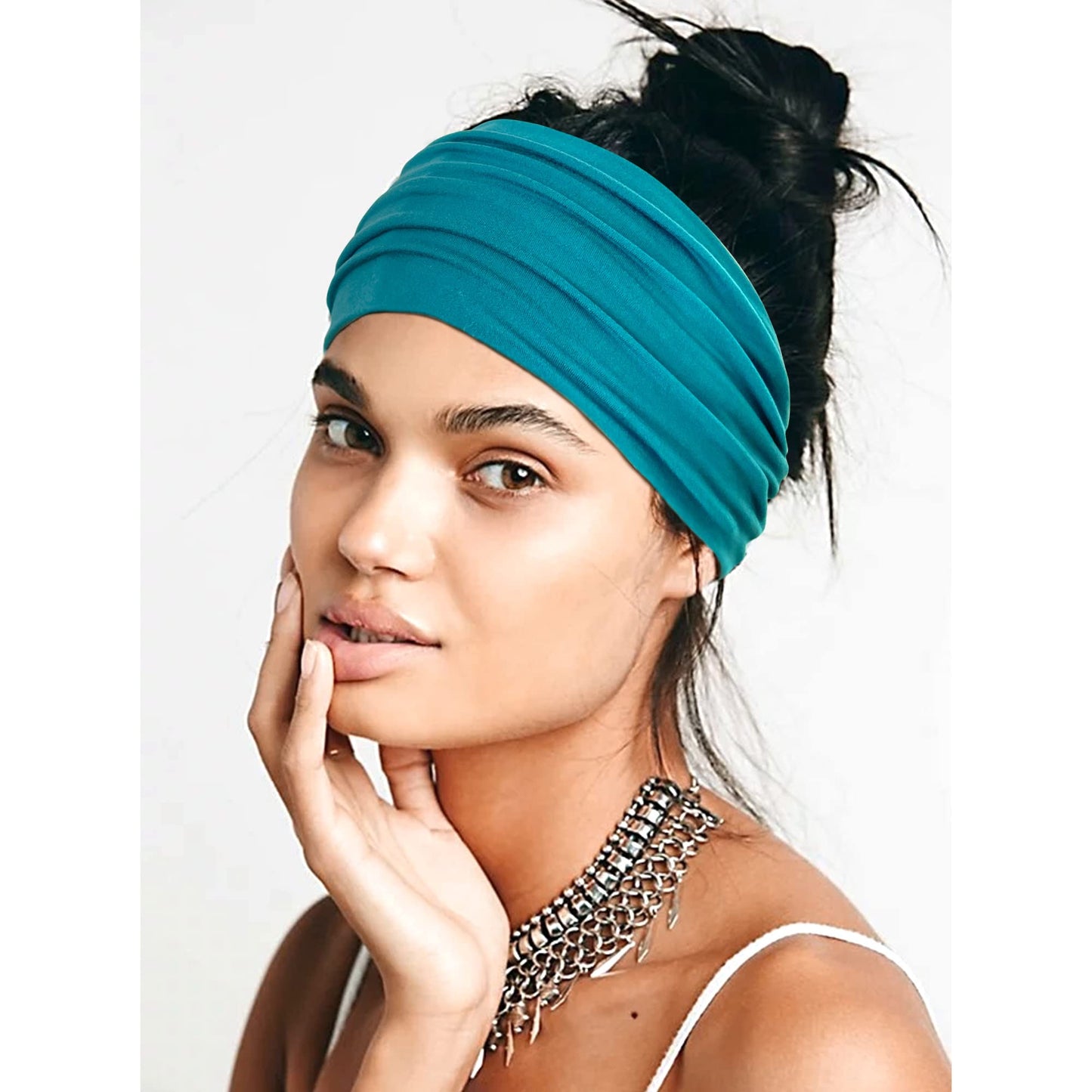 Jesries 10 PCS Women Headbands African Wide Hair Wrap Extra Turban Head Bands for Lady Large Sport Workout Stretch Non-slip Big Hair Bands