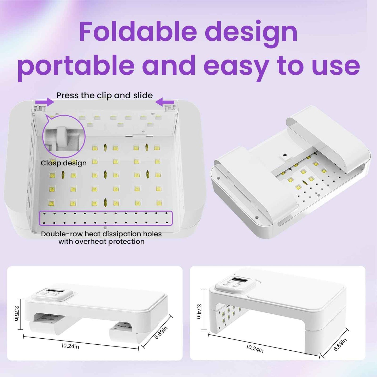 ESUOHYM 180W UV LED Nail Curing Lamp with Auto Sensor & 4 Timer Settings, Professional Gel Nail Dryer Light with Arm Rest, Fast Drying for Gel Polish, Press on Nails, Salon & Home Use