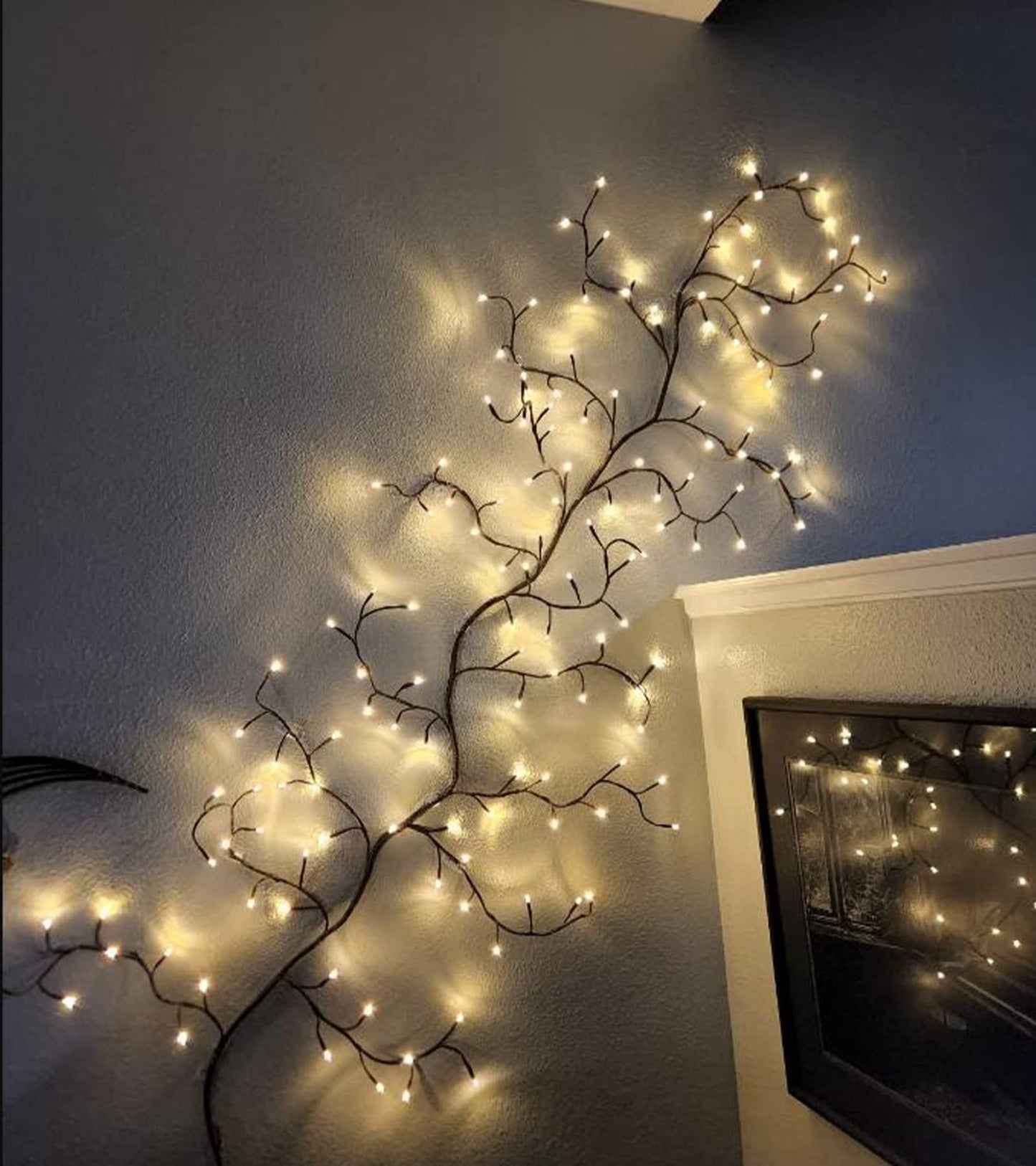 The Lighted Willow Vine Plants for Living Room Decor,LKGOOD Christmas Decorations, Light Trees with 144 LEDs Plug in for Decoration Inside(1PCS Black)