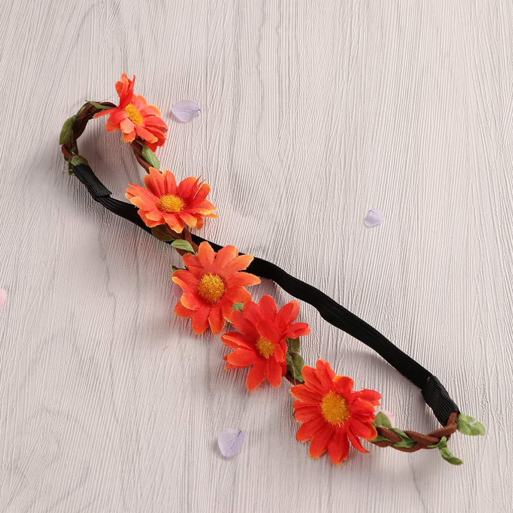 Sewroro Fancy Hair Ties Flower Hair Accessories 5pcs Flower Wreath Bride Girl Flower Headdress Sunflower Headband Head Flower Wreath