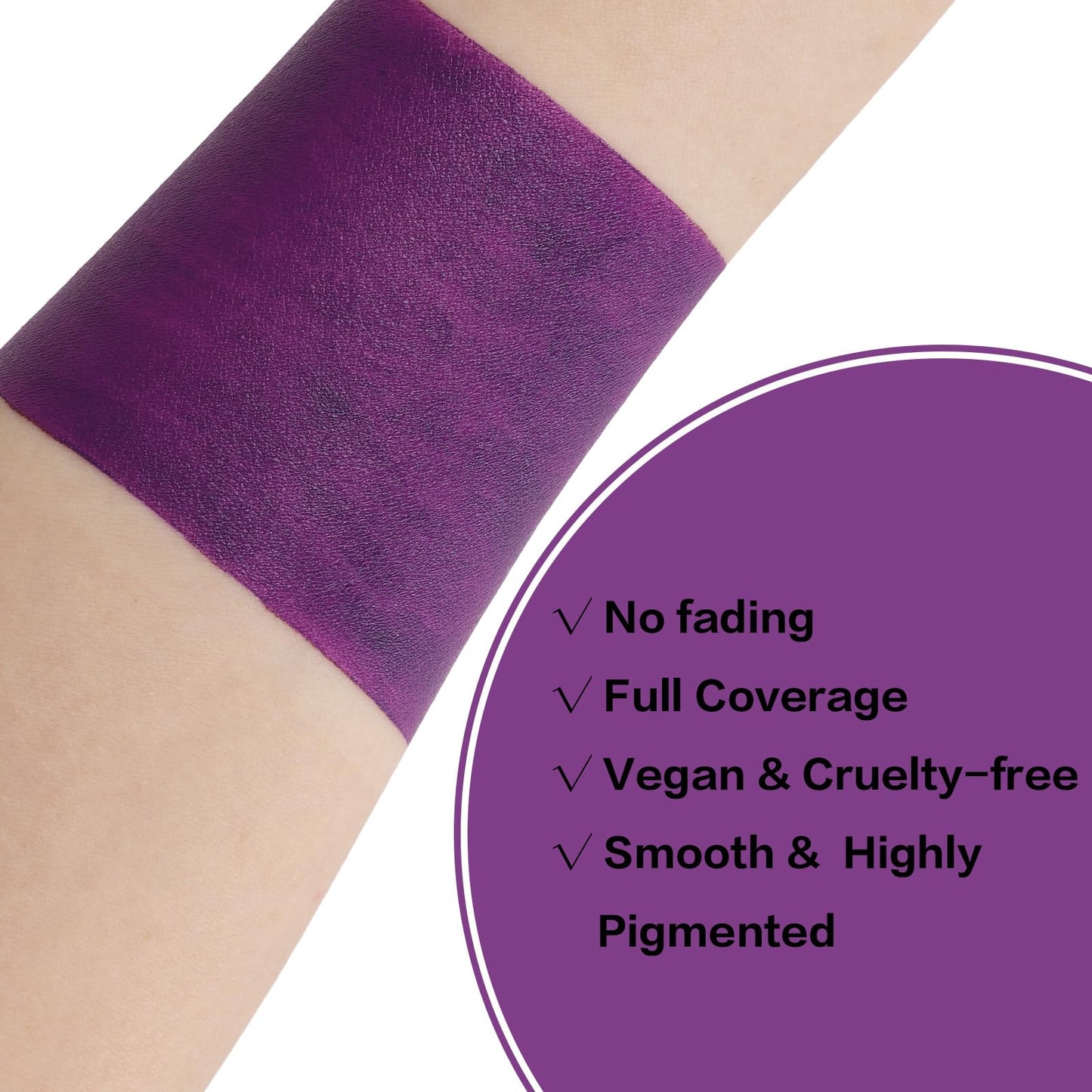 BADCOLOR Dark Purple Face Body Paint Stick, Sweatproof Eye Black Body Paint Sticks for Sports, Non-Toxic Facepaint for Halloween SFX Makeup Cosplay Joker Zombie Vampire Costume Parties