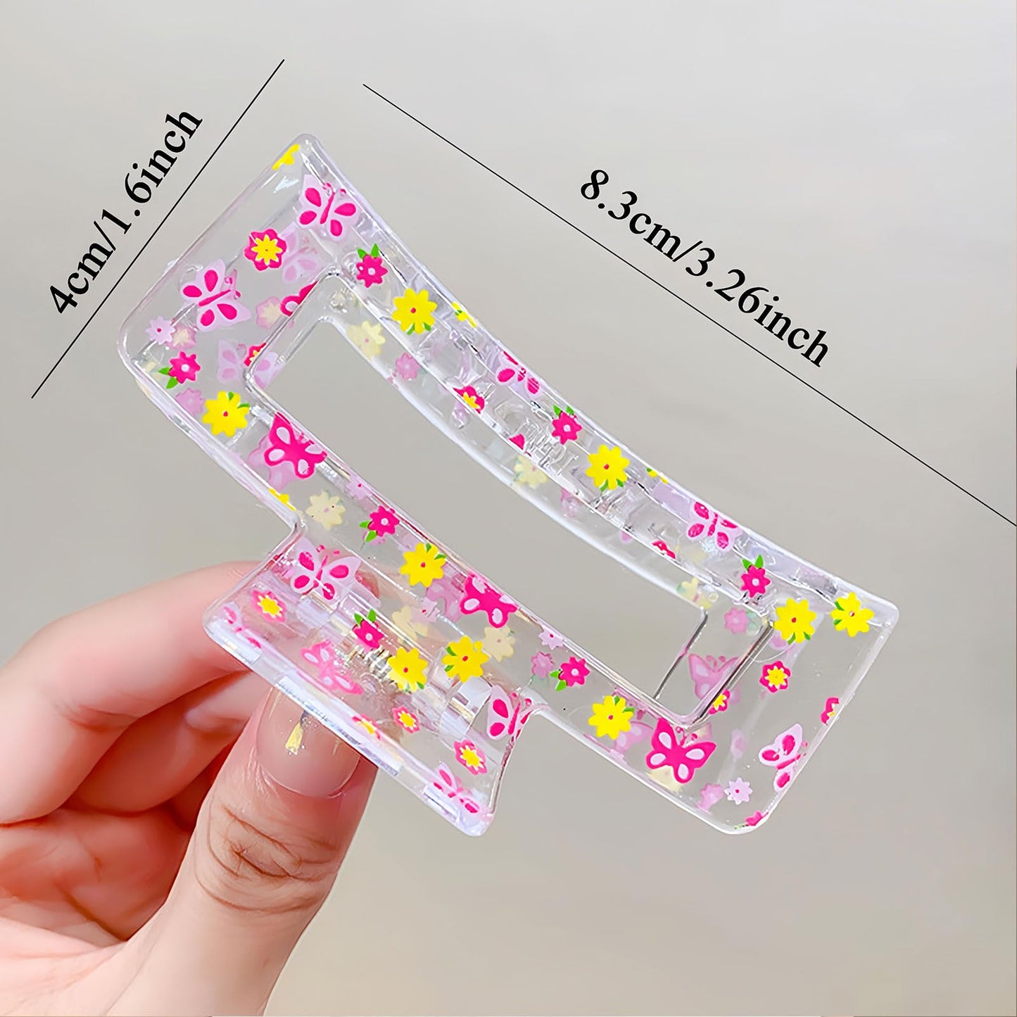 Vsdski Flower Hair Clips Spring Summer Party Hair Accessories for Women Pink Butterfly Daisy Hair Claw Clips Nonslip Acrylic Hair Barrettes Elegant Hairpin Strong Hold Claw Clips for Thick/Thin Hair