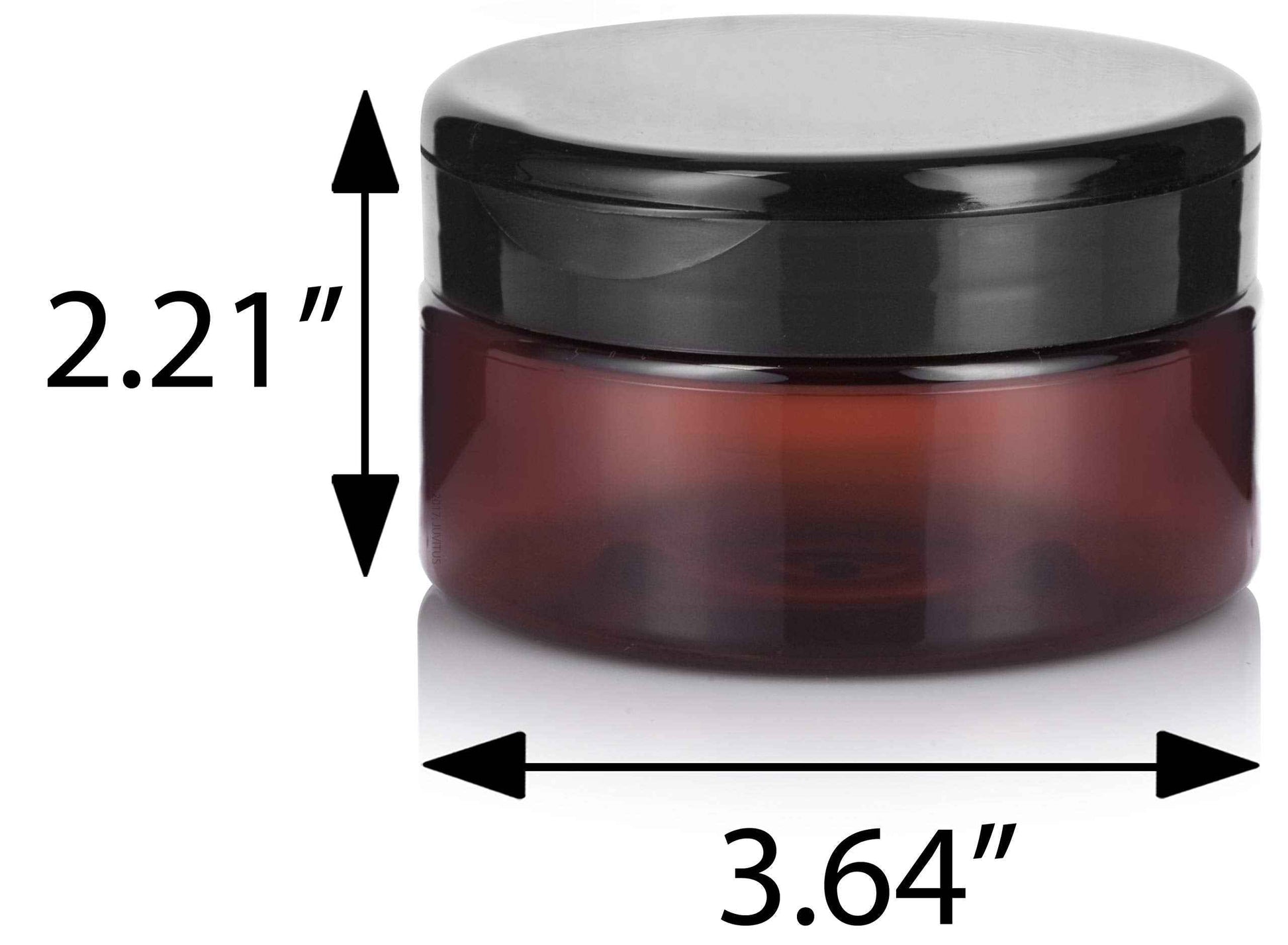 (6 Pack) 8 oz Amber Plastic Low Profile Jar with Wide Mouth Black Flip Top