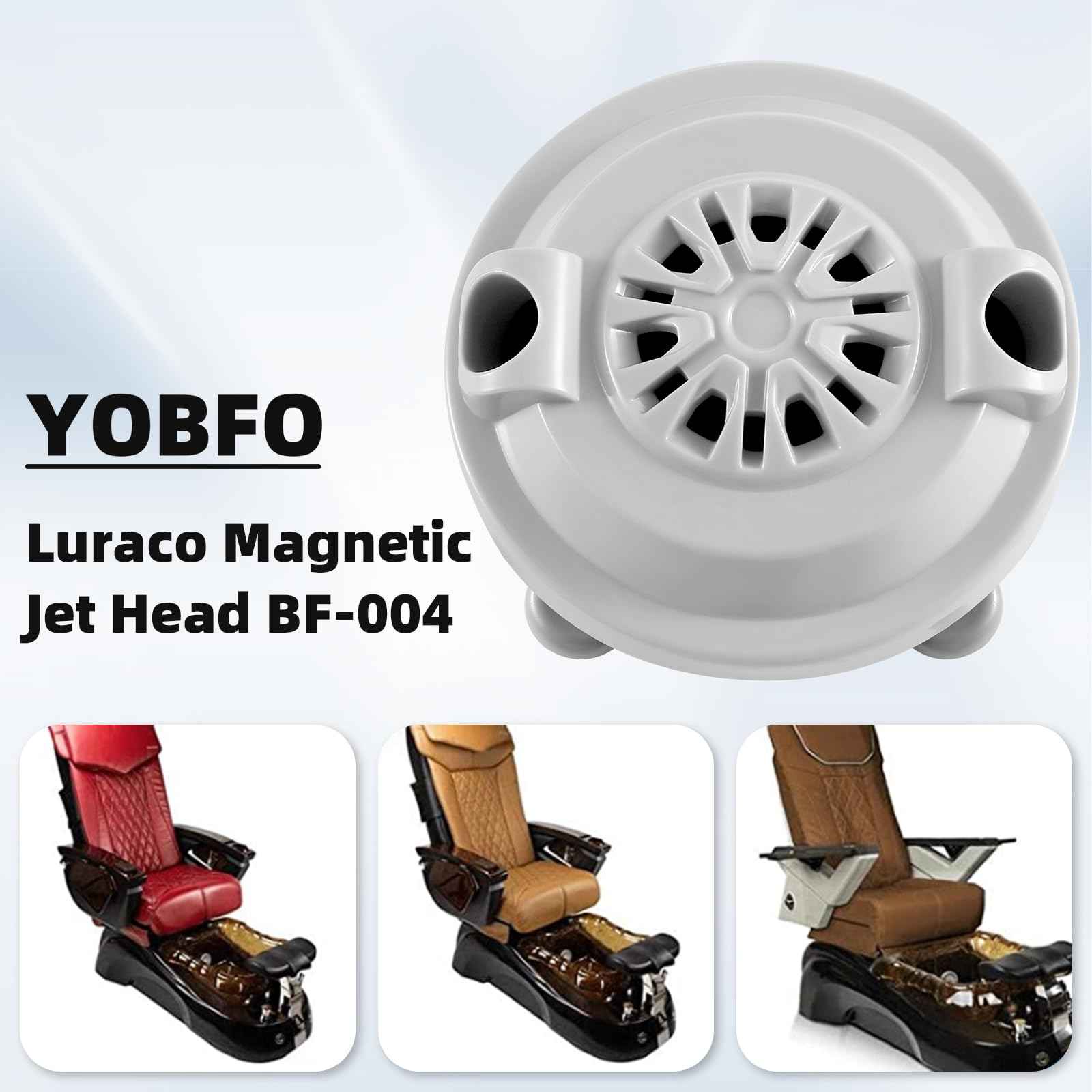 Yobfo Magnetic Jet Head BF-004 for LURACO Jet Motor Pedicure spa Tubs Chair,Contains Propeller and Cover, 4-pin